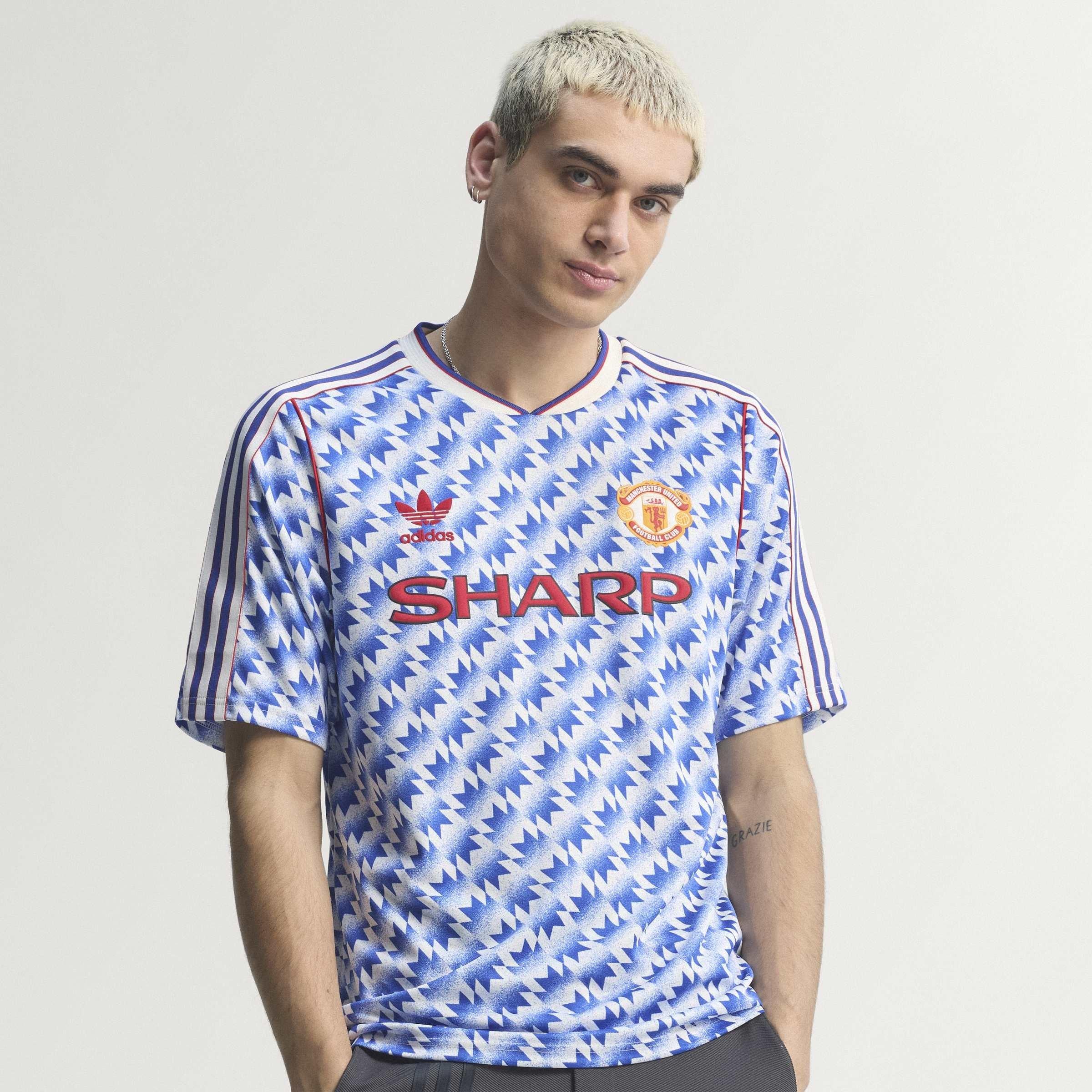 Plavo/Bijelo - adidas - Mens Manchester United x adidas Bringback 90/92 Away Kit - 15