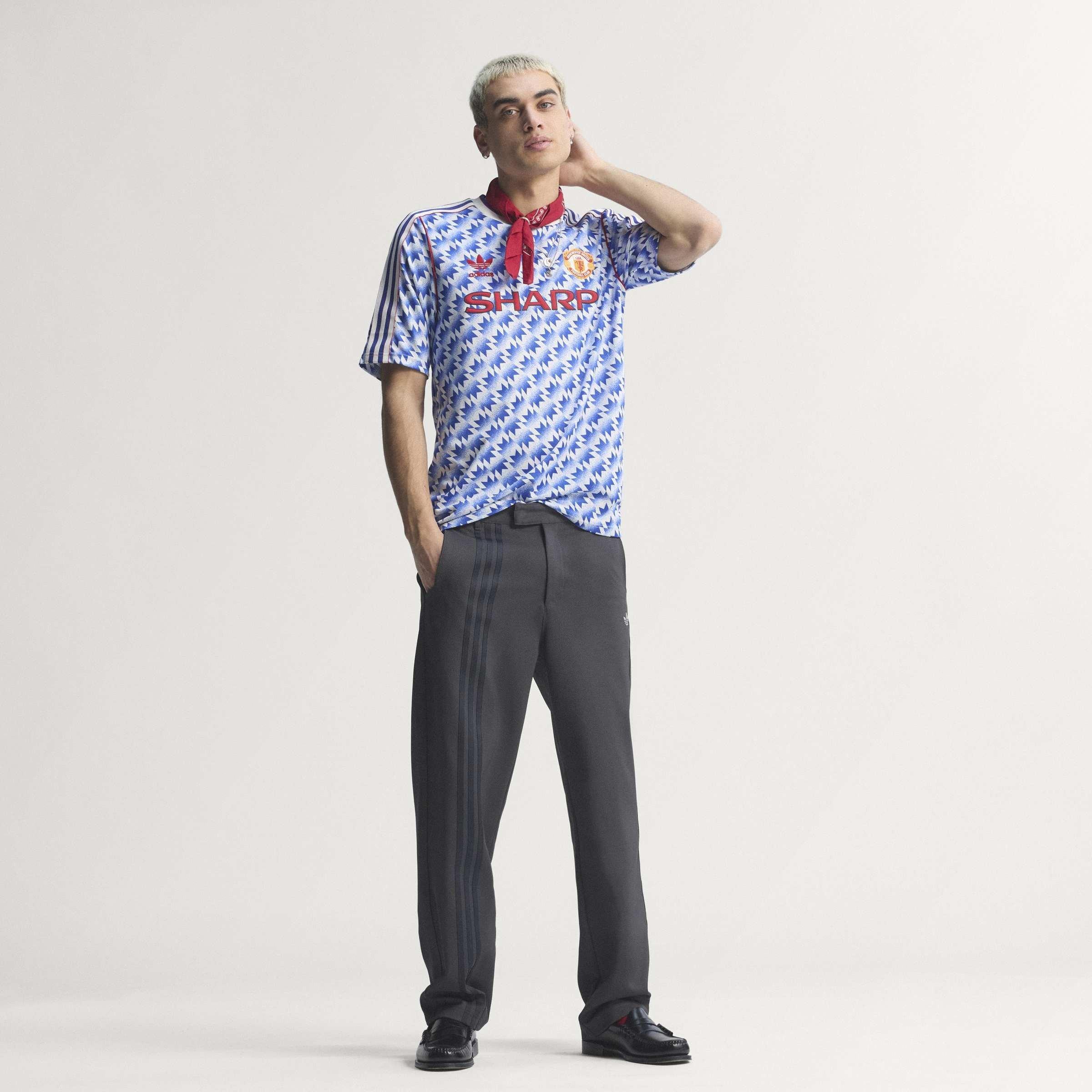 Plavo/Bijelo - adidas - Mens Manchester United x adidas Bringback 90/92 Away Kit - 7