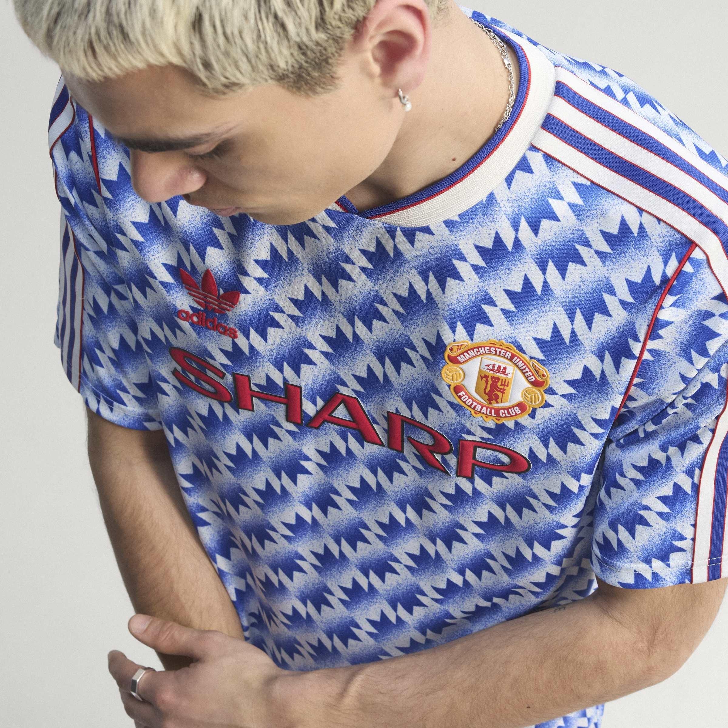 Plavo/Bijelo - adidas - Mens Manchester United x adidas Bringback 90/92 Away Kit - 9