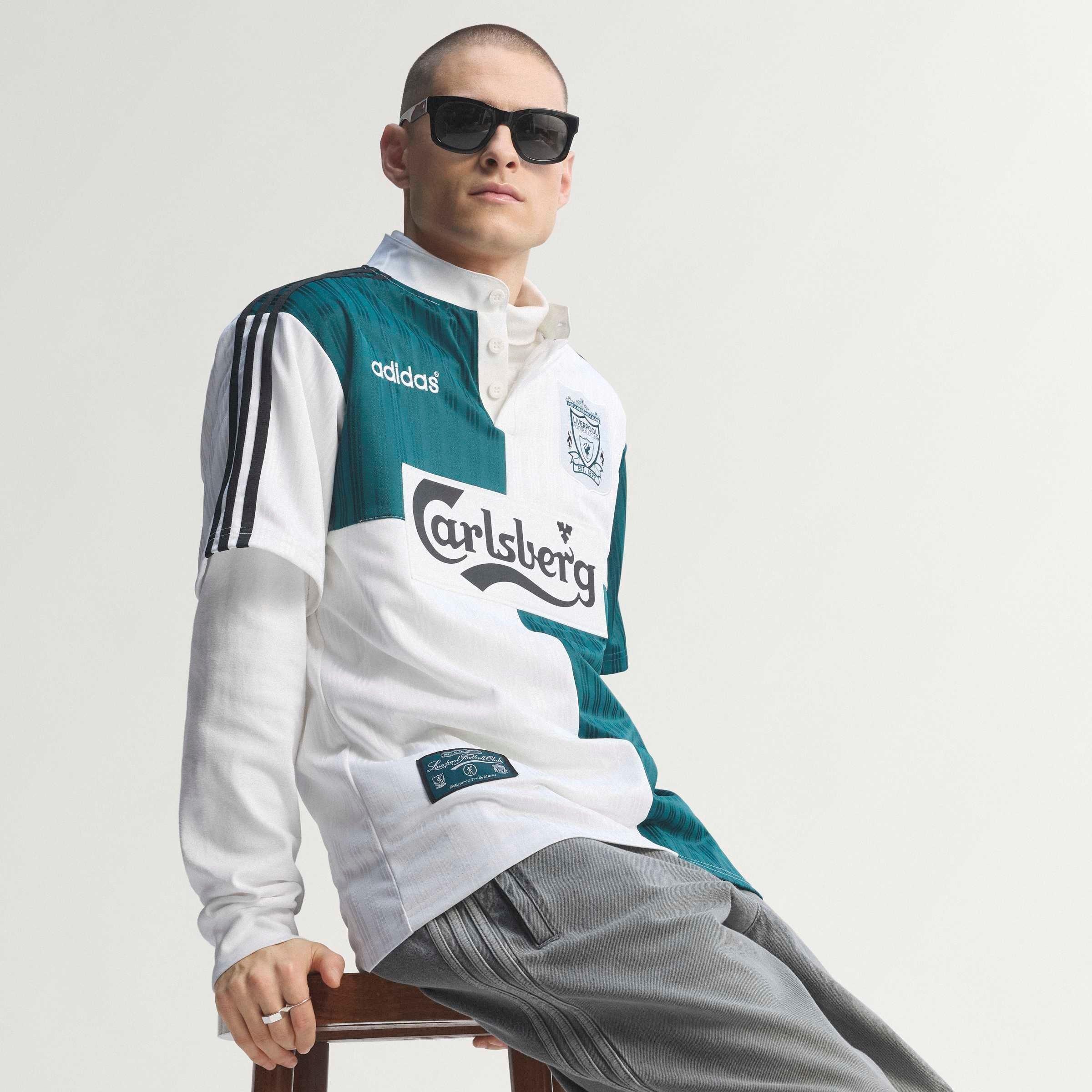 Blanc/Vert - adidas - Liverpool 1995 Shirt Adults - 16