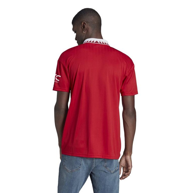 Rouge - adidas - Hollister short sleeve slim fit stripe shirt in white - 4