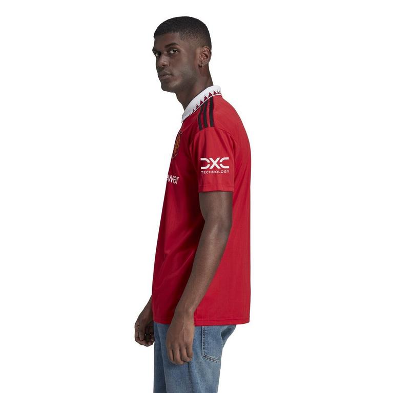 Rouge - adidas - Hollister short sleeve slim fit stripe shirt in white - 5