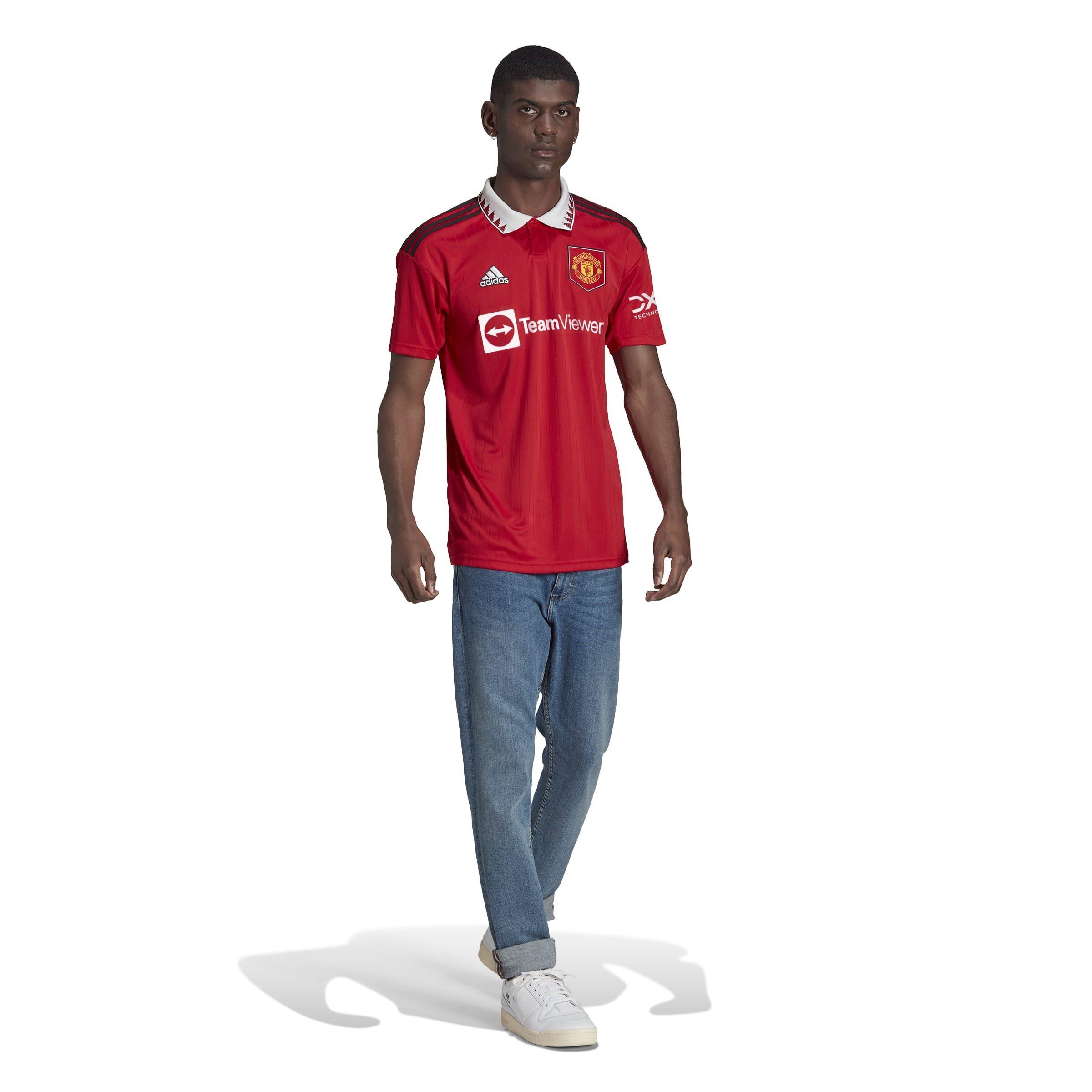 Red - adidas - Manchester United FC Home Shirt 2022/2023 Mens - 9