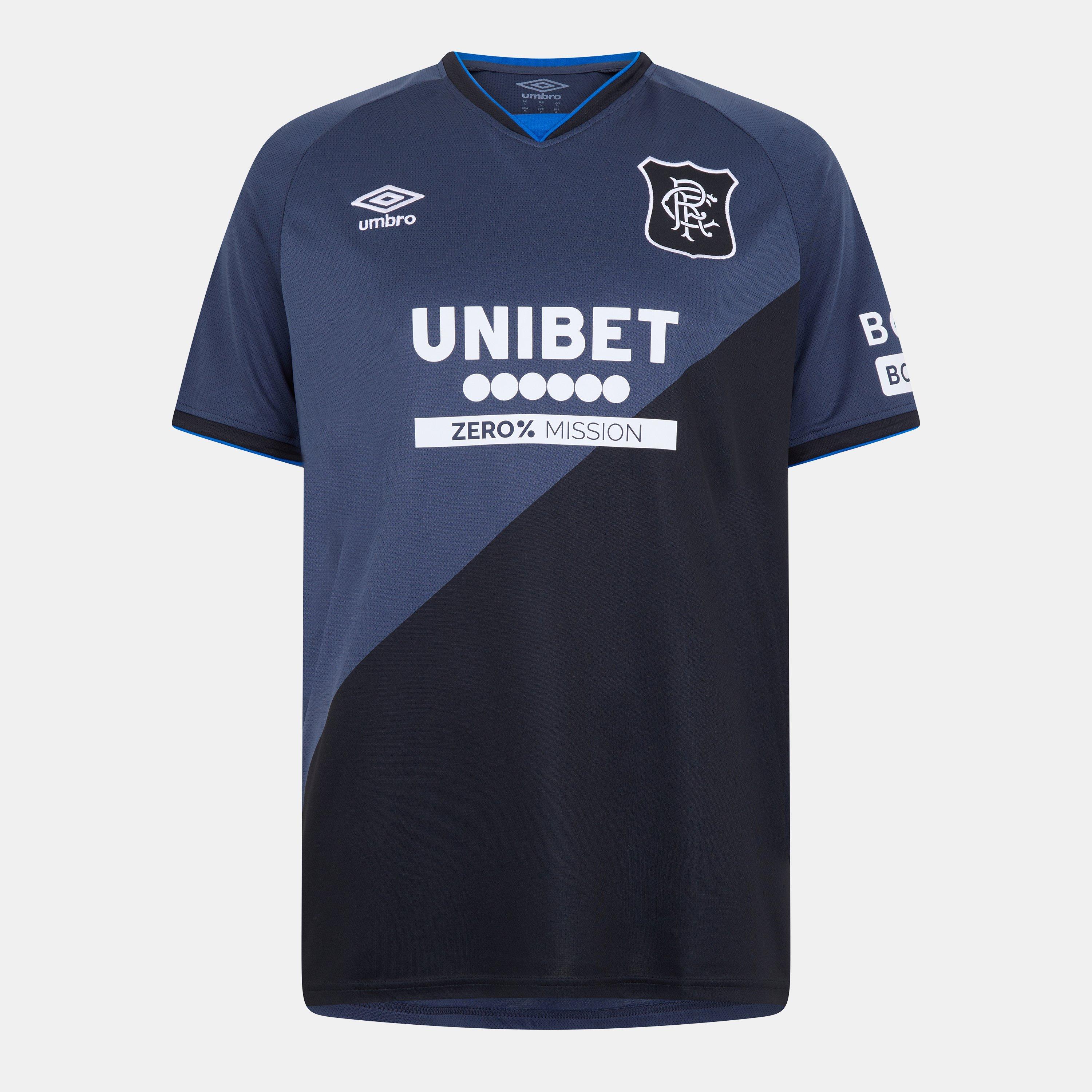 Umbro Men's Rangers Third Shirt 2025 2026 Adults - Black/Grey - 2XL