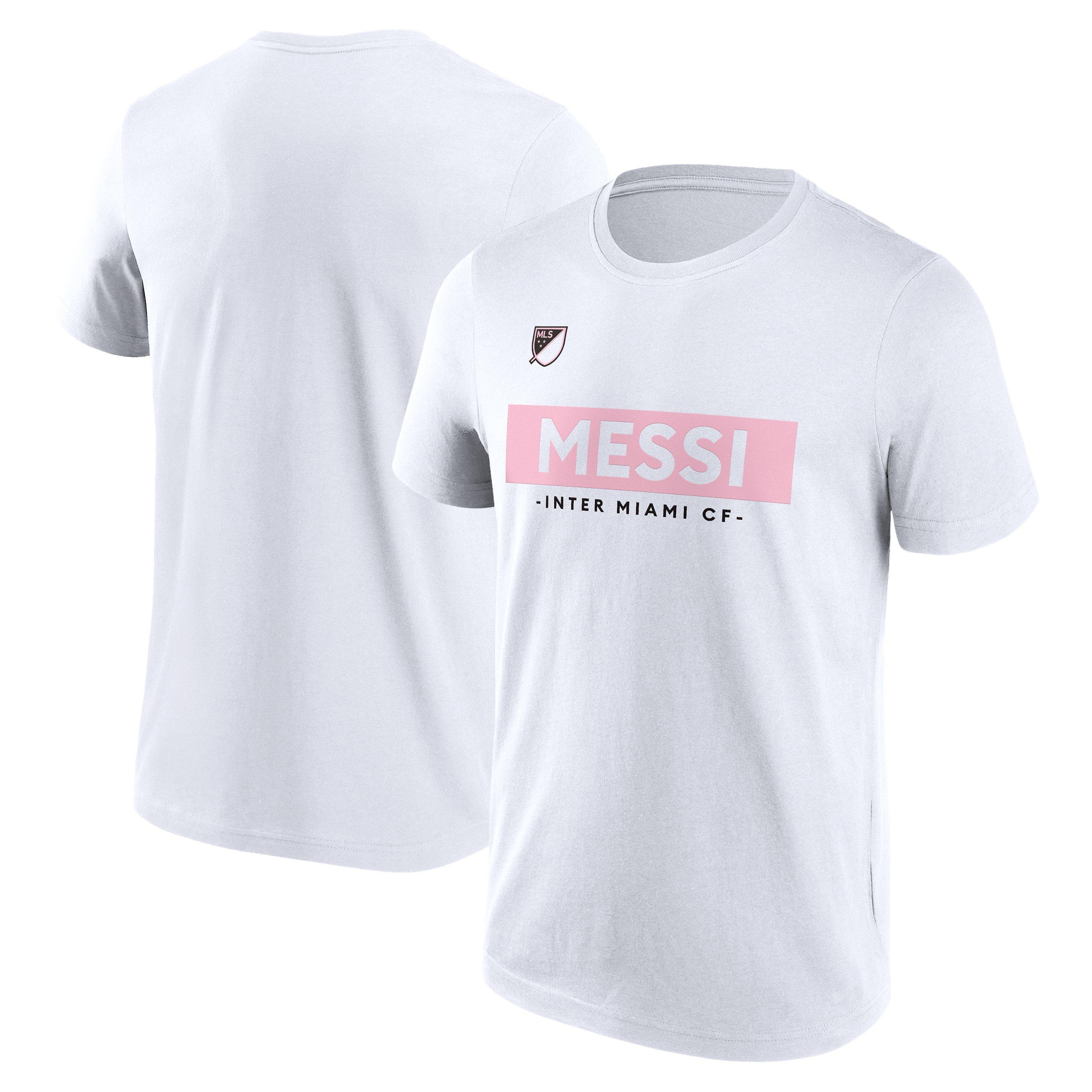 White - MLS - Messi Inter Miami Block T-Shirt Adults - 3