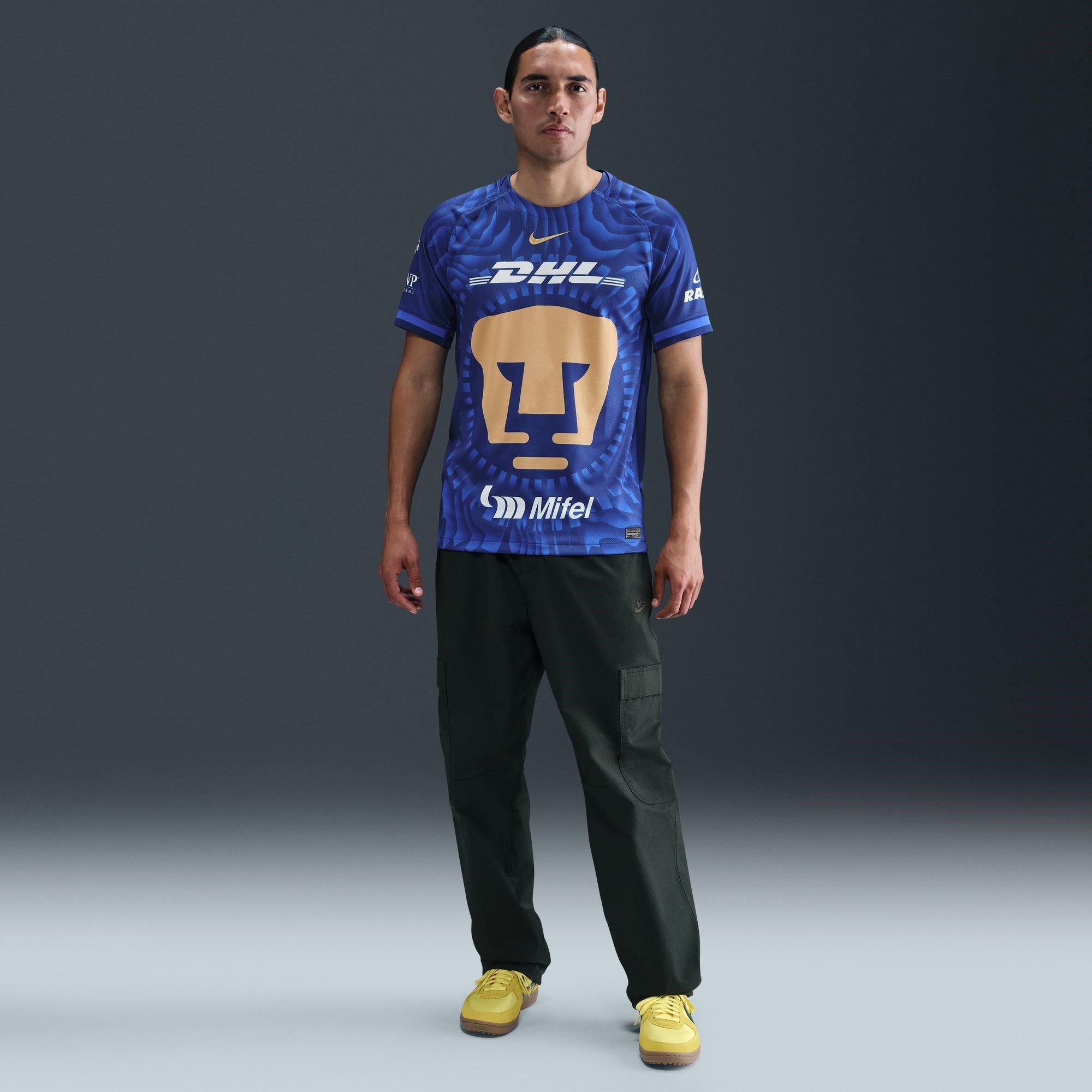 Blue/Gold - Nike - Pumas UNAM Away Shirt 2025 2026 Adults - 7