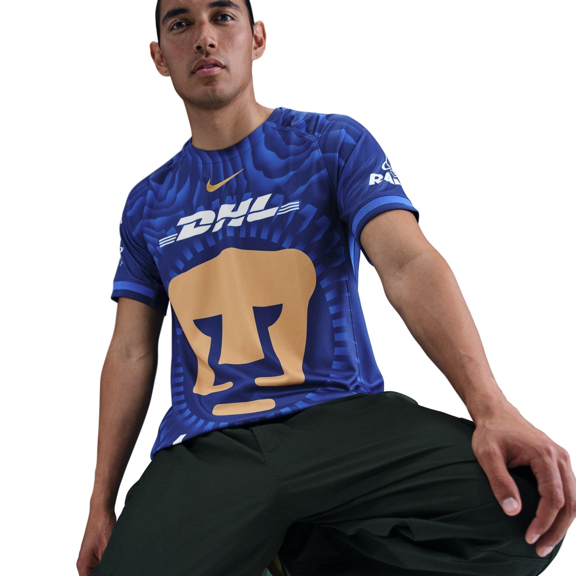 Blue/Gold - Nike - Pumas UNAM Away Shirt 2025 2026 Adults - 9