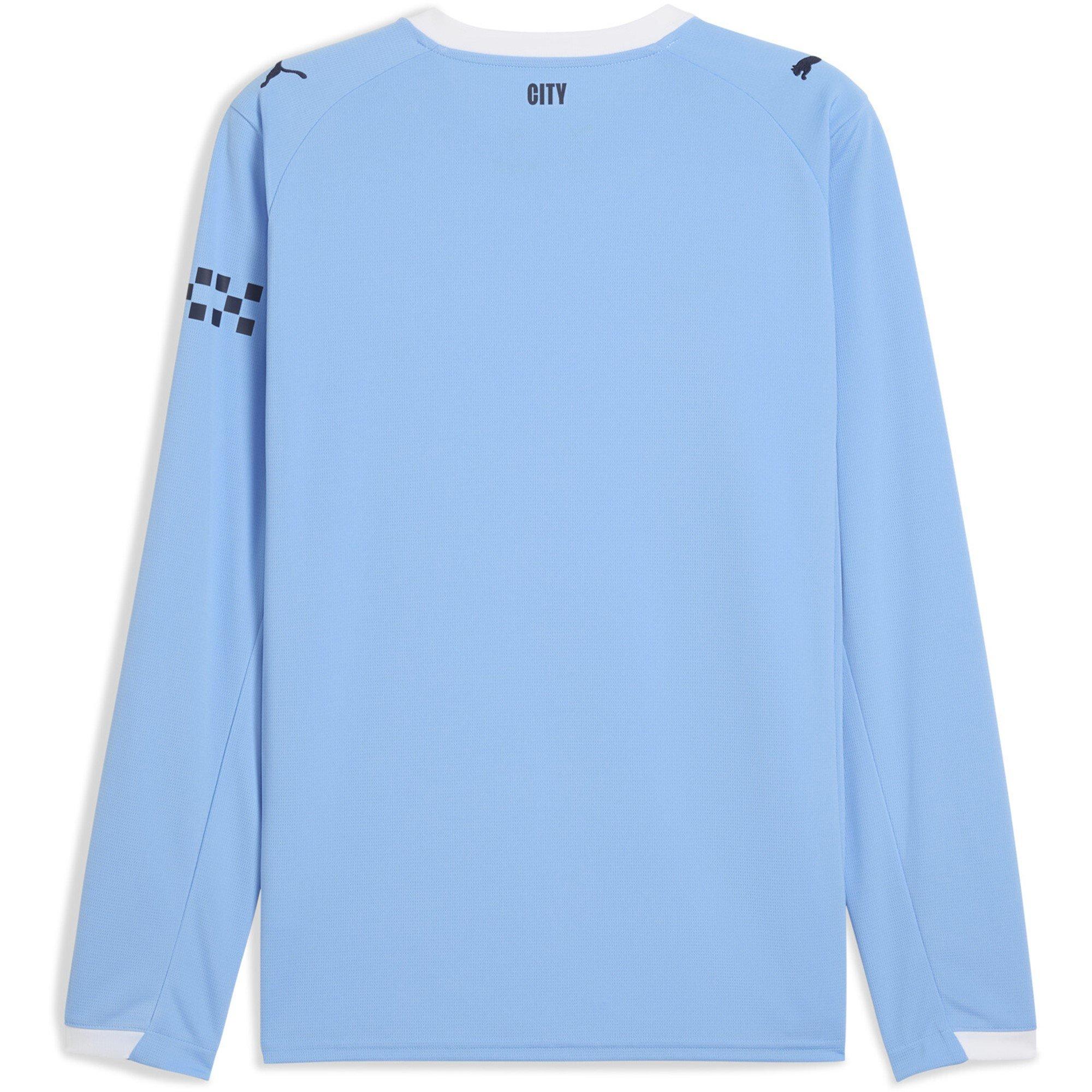 Azul - Puma - Manchester City Long Sleeve Home Shirt 2025 2026 Adults - 2