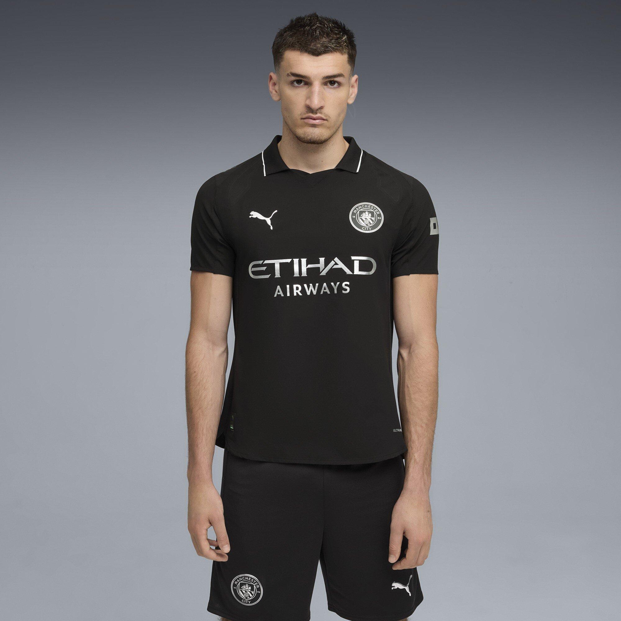Black - Puma - Manchester City Authentic Away Kit 2025 2026 Adults - 3