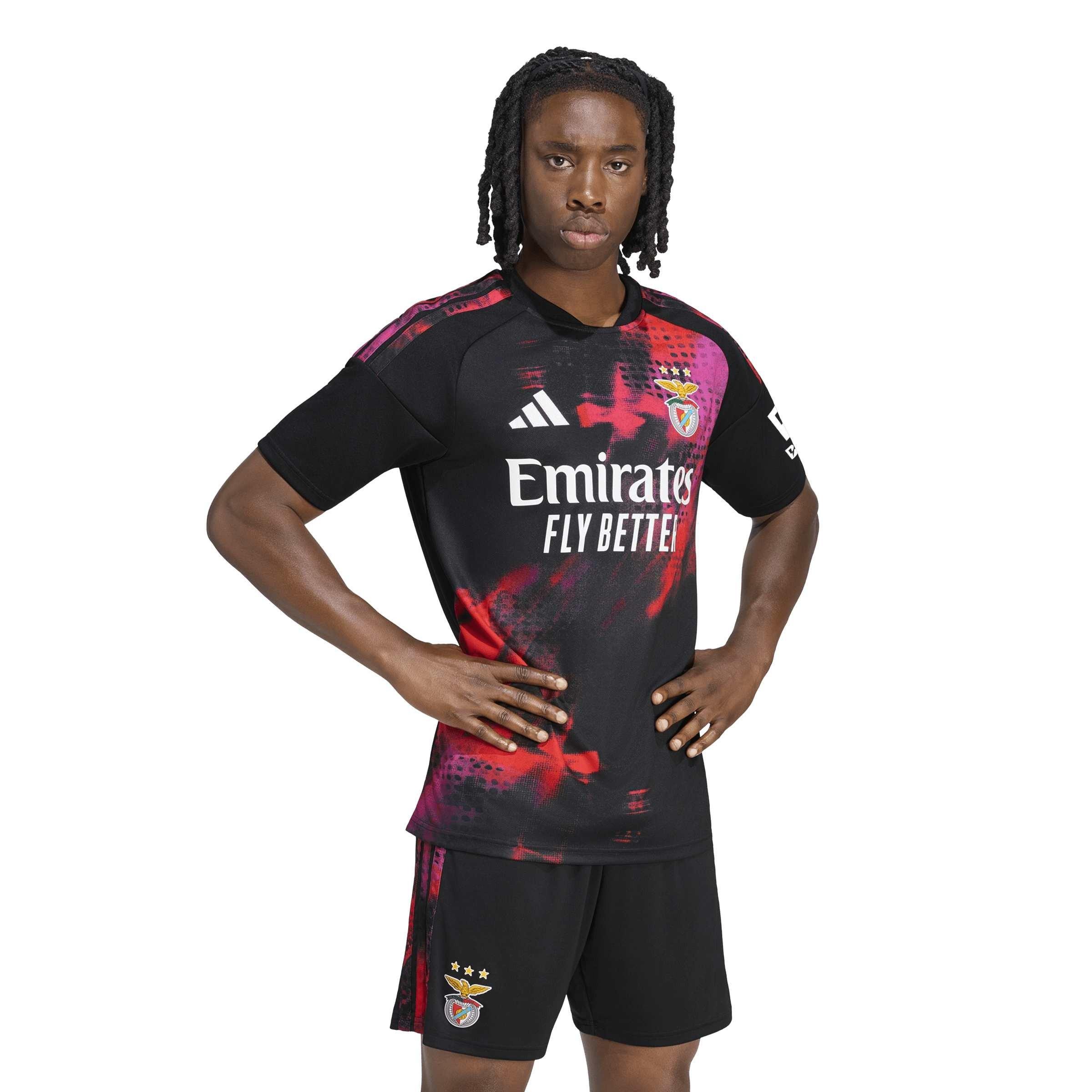 Black/Red - adidas - Men's Benfica Third 24/25 Short-Sleeve AEROREADY Football Shirt - 3