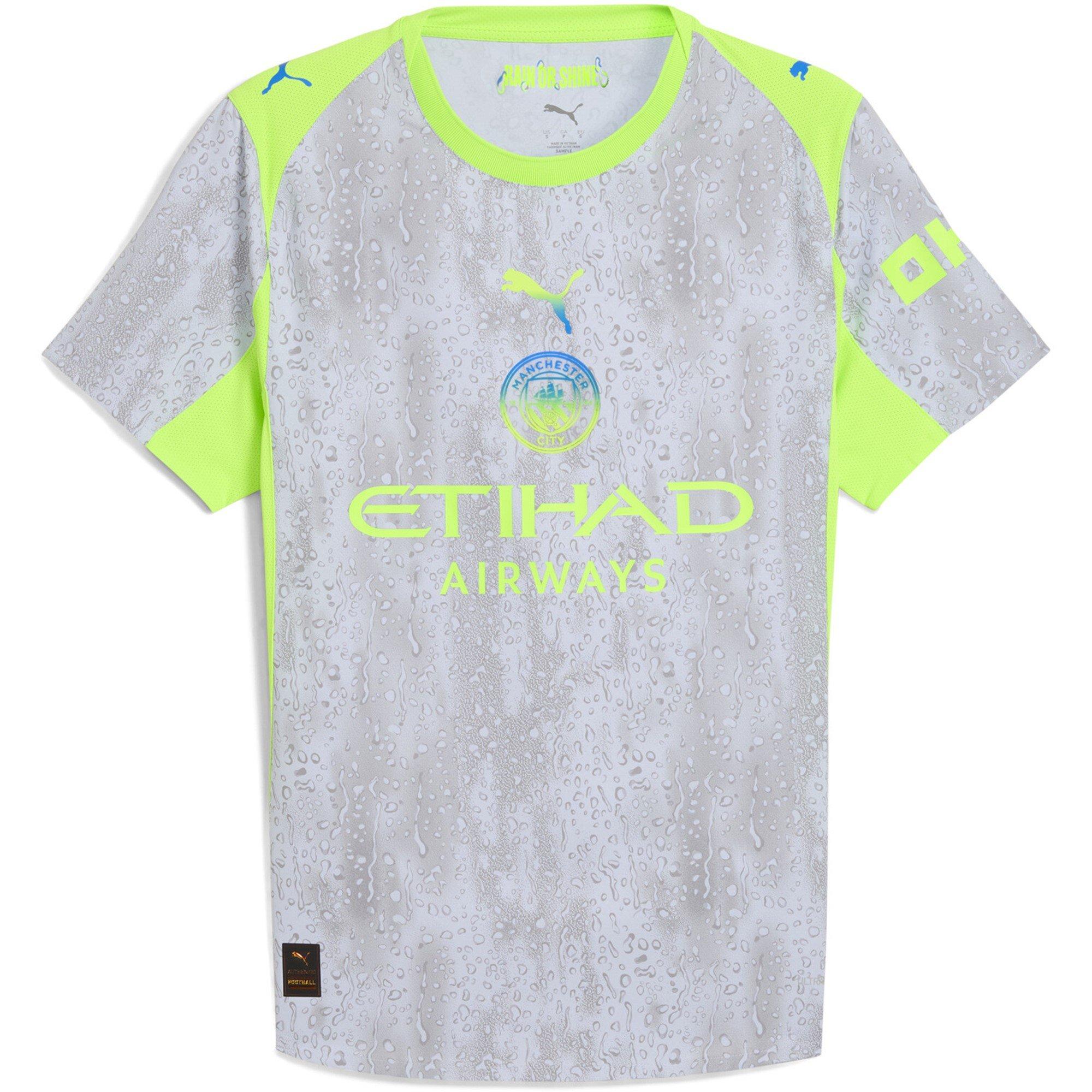 Grey/Green - Puma - Manchester City Authentic Home Shirt 2025 2026 Adults - 1