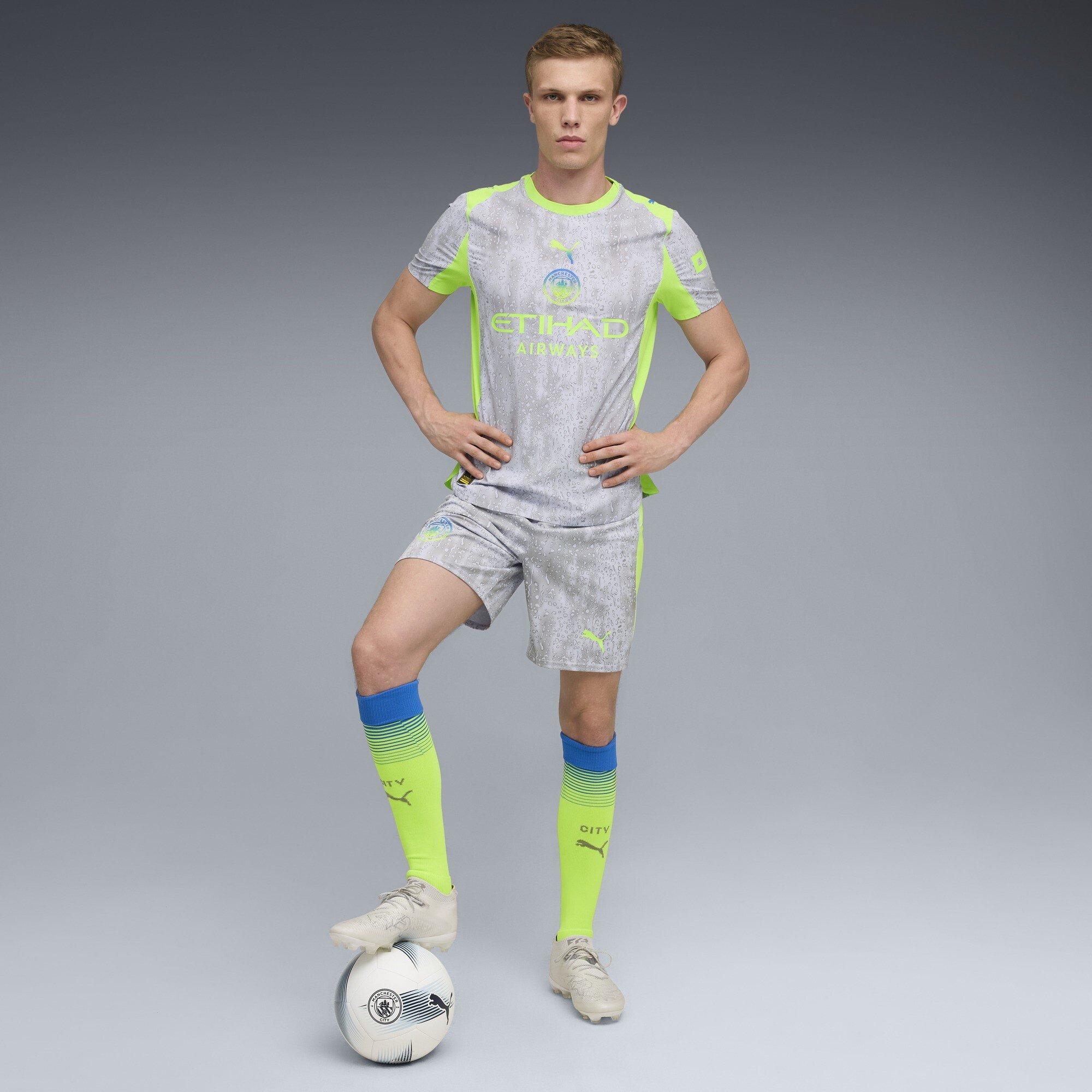 Grey/Green - Puma - Manchester City Authentic Home Shirt 2025 2026 Adults - 7