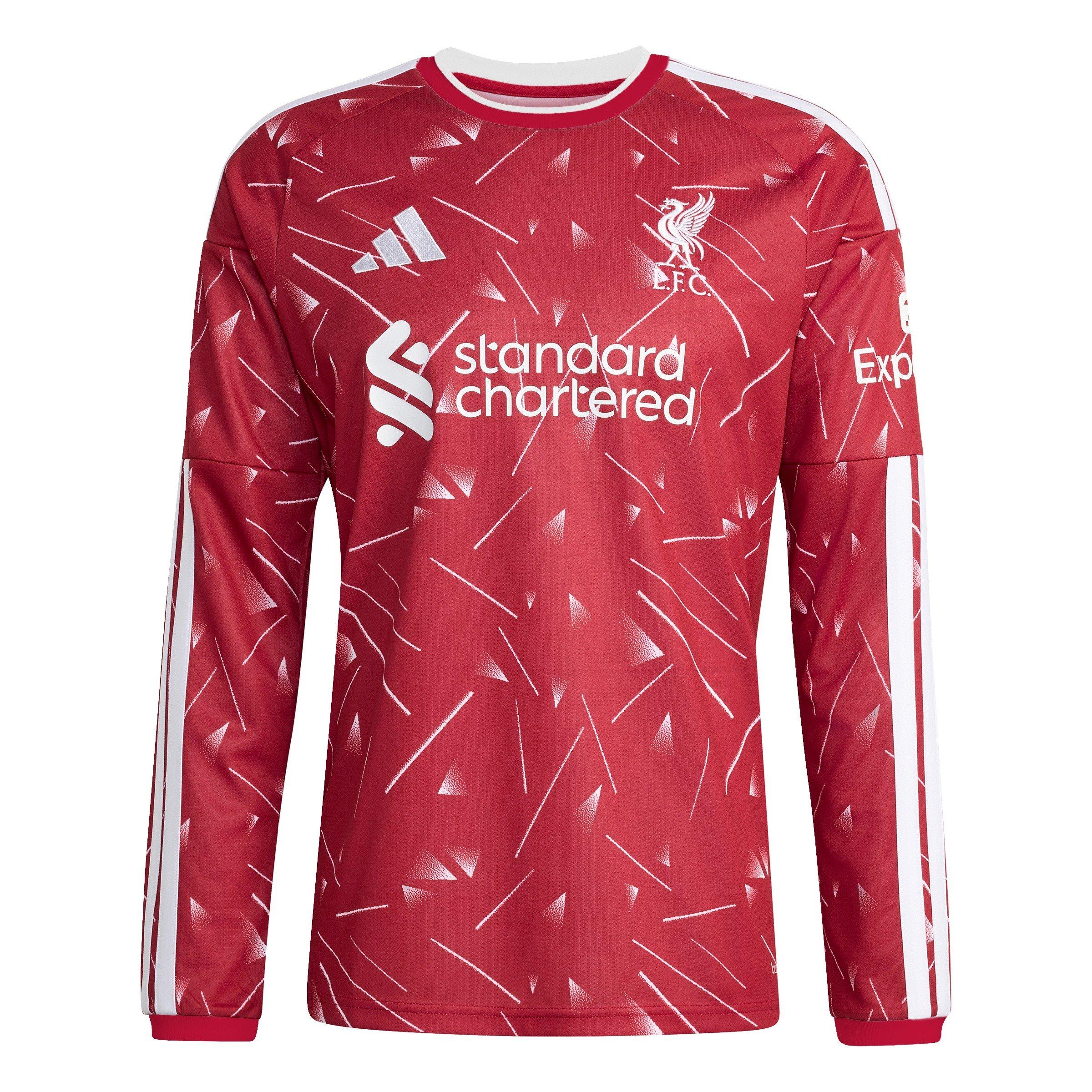 Rot/Weiß - adidas - Liverpool 2026 2027 Home Long-Sleeved Shirt Mens - 1