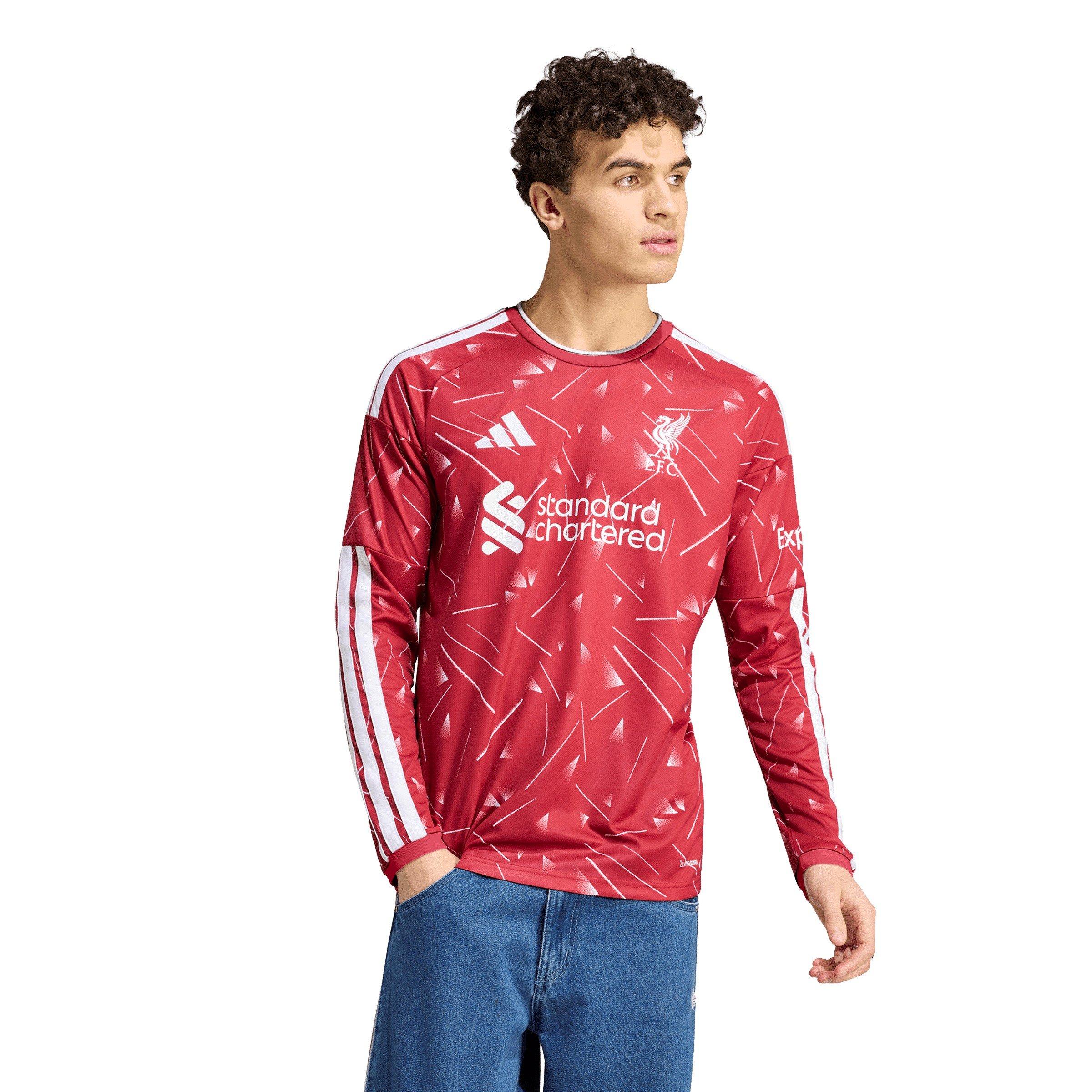 Rot/Weiß - adidas - Liverpool 2026 2027 Home Long-Sleeved Shirt Mens - 3