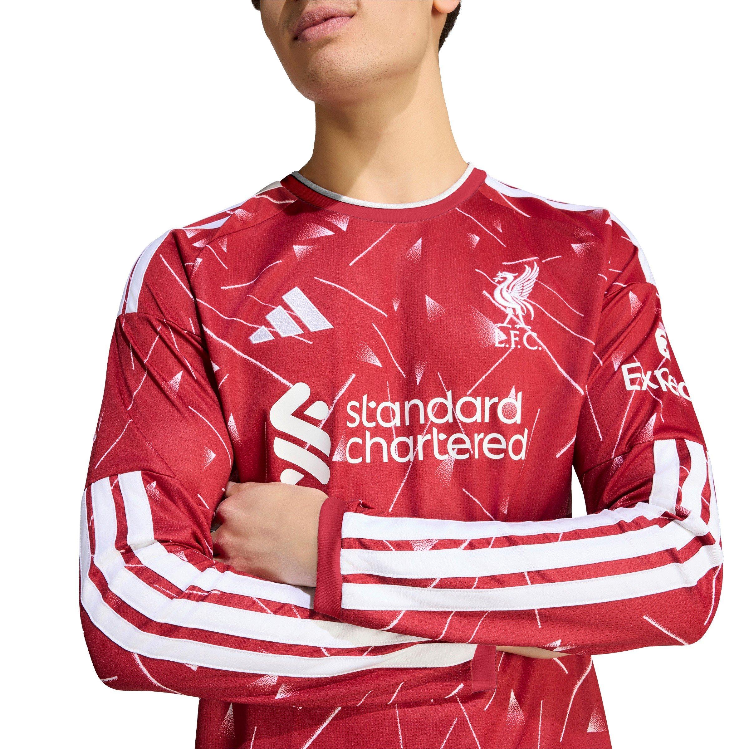 Rot/Weiß - adidas - Liverpool 2026 2027 Home Long-Sleeved Shirt Mens - 5