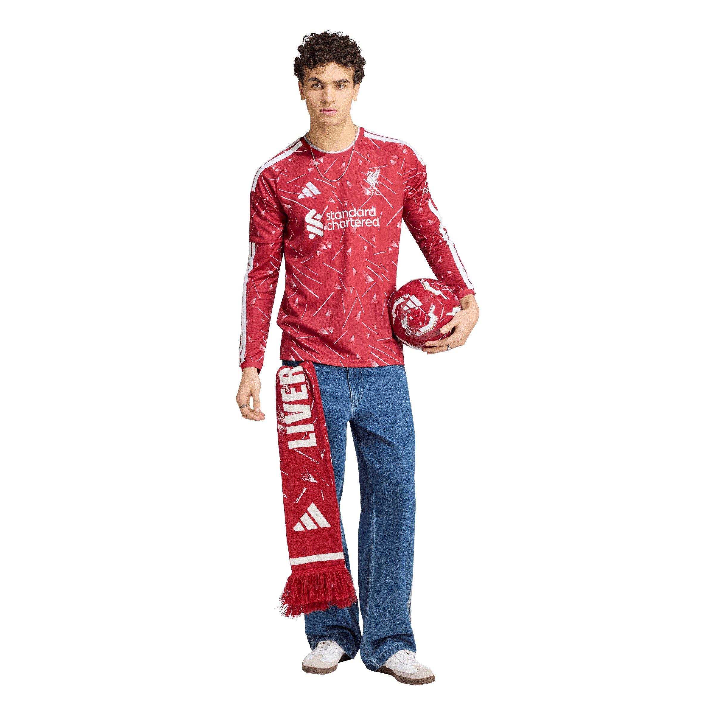 Rot/Weiß - adidas - Liverpool 2026 2027 Home Long-Sleeved Shirt Mens - 7