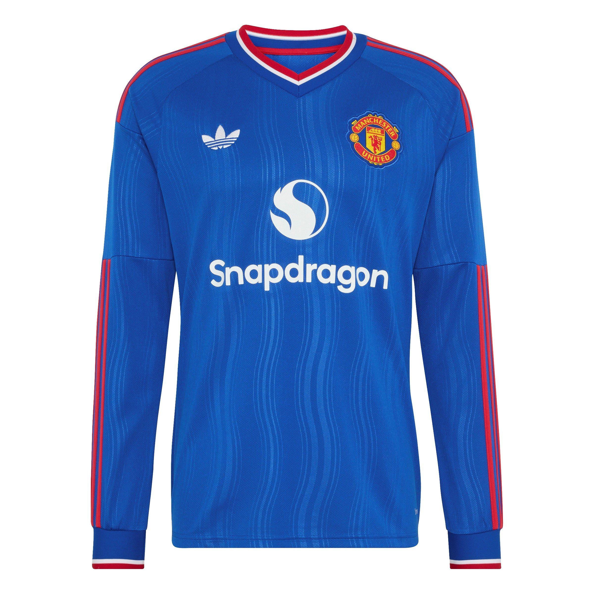 Blue/Red - adidas - Manchester United Away Long-Sleeved Shirt 2026/27 Mens - 1
