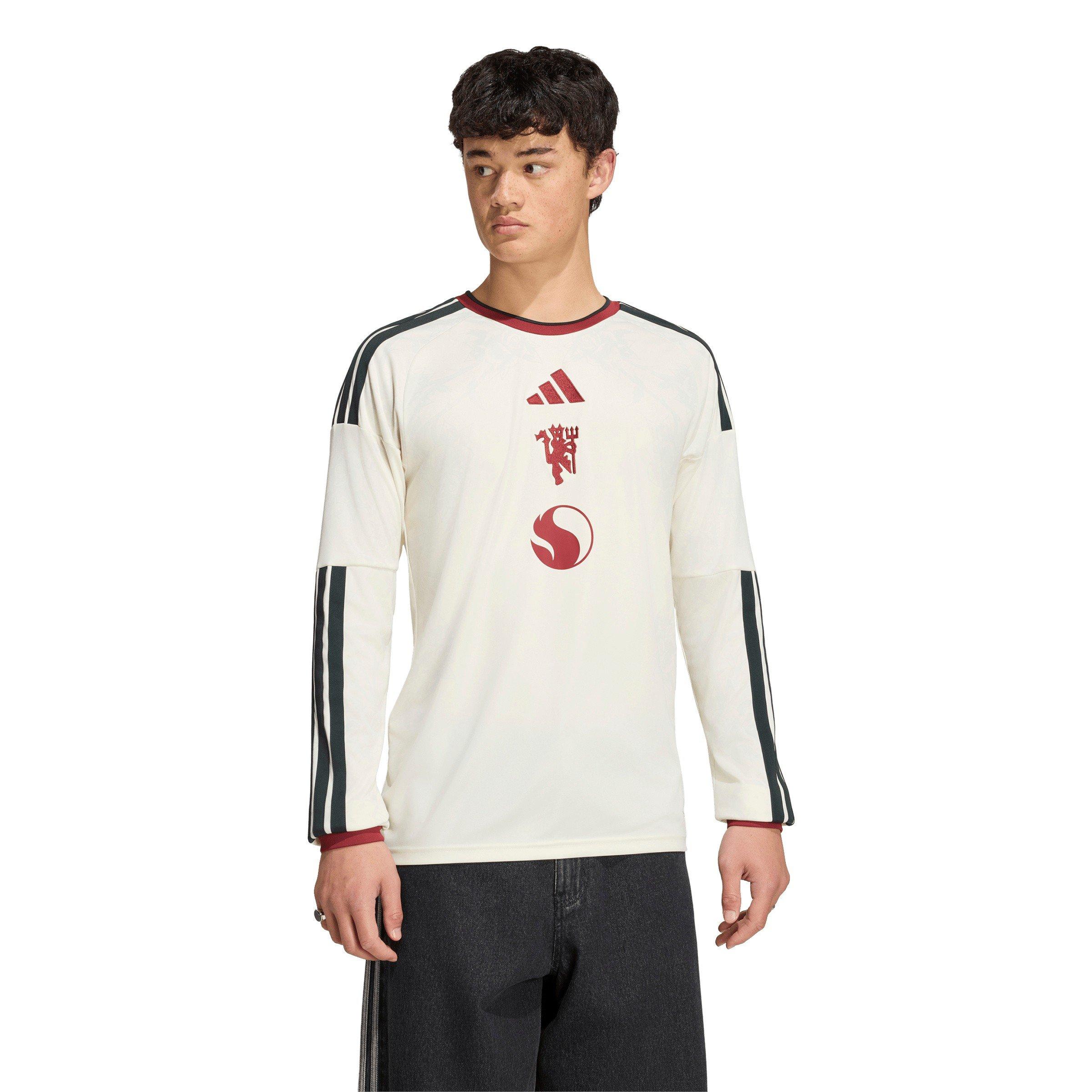 White/Red - adidas - Men's Manchester United Third Long-Sleeve Slim-Fit Football Shirt - 3