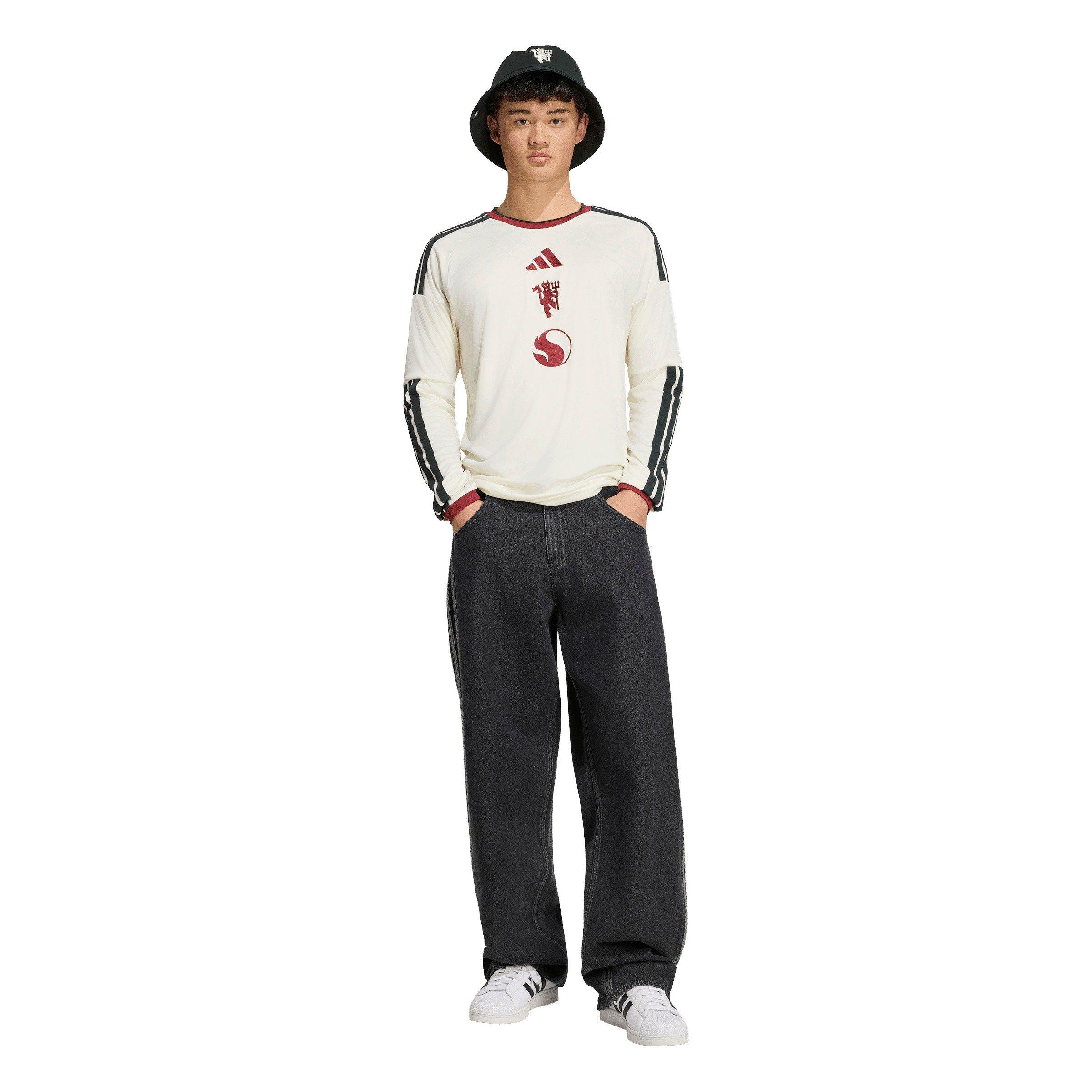 White/Red - adidas - Men's Manchester United Third Long-Sleeve Slim-Fit Football Shirt - 7
