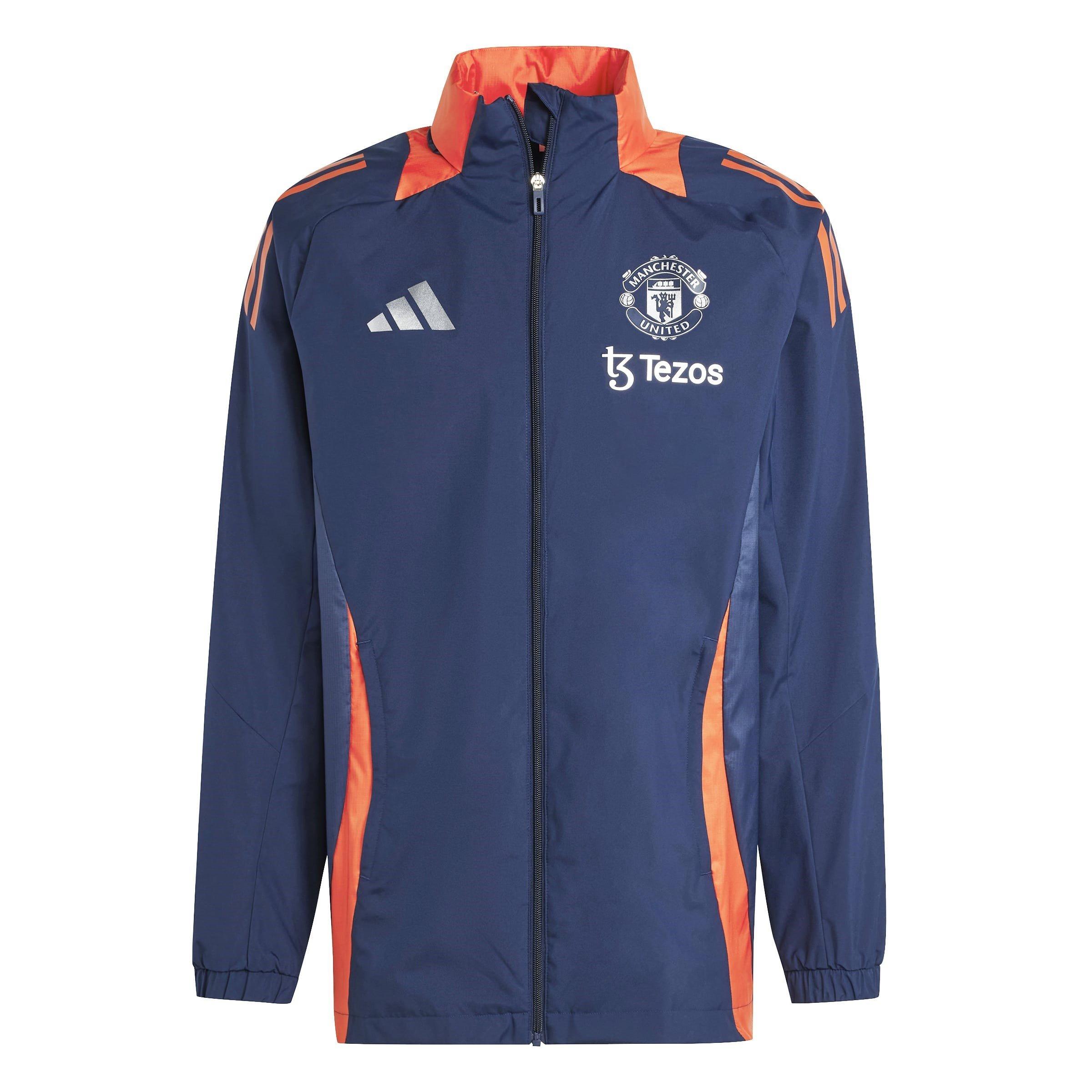 Nigh Indigo - adidas - Men's Tiro 24 Manchester United Water Resistant 2024/25 Licensed Rain Anorak - 1