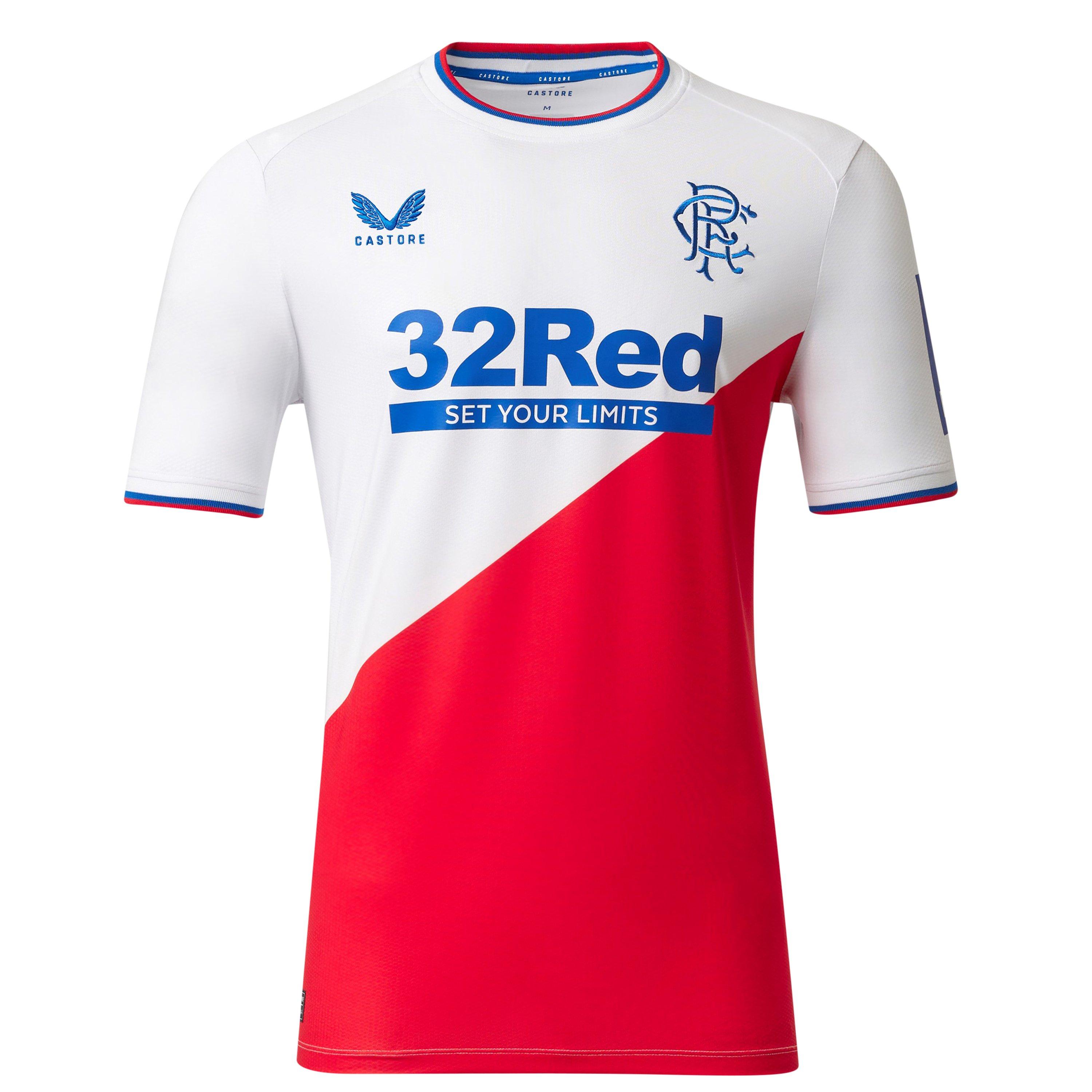 Weiß/Rot - Castore - Rangers FC Away Shirt 2022 2023 Mens - 1