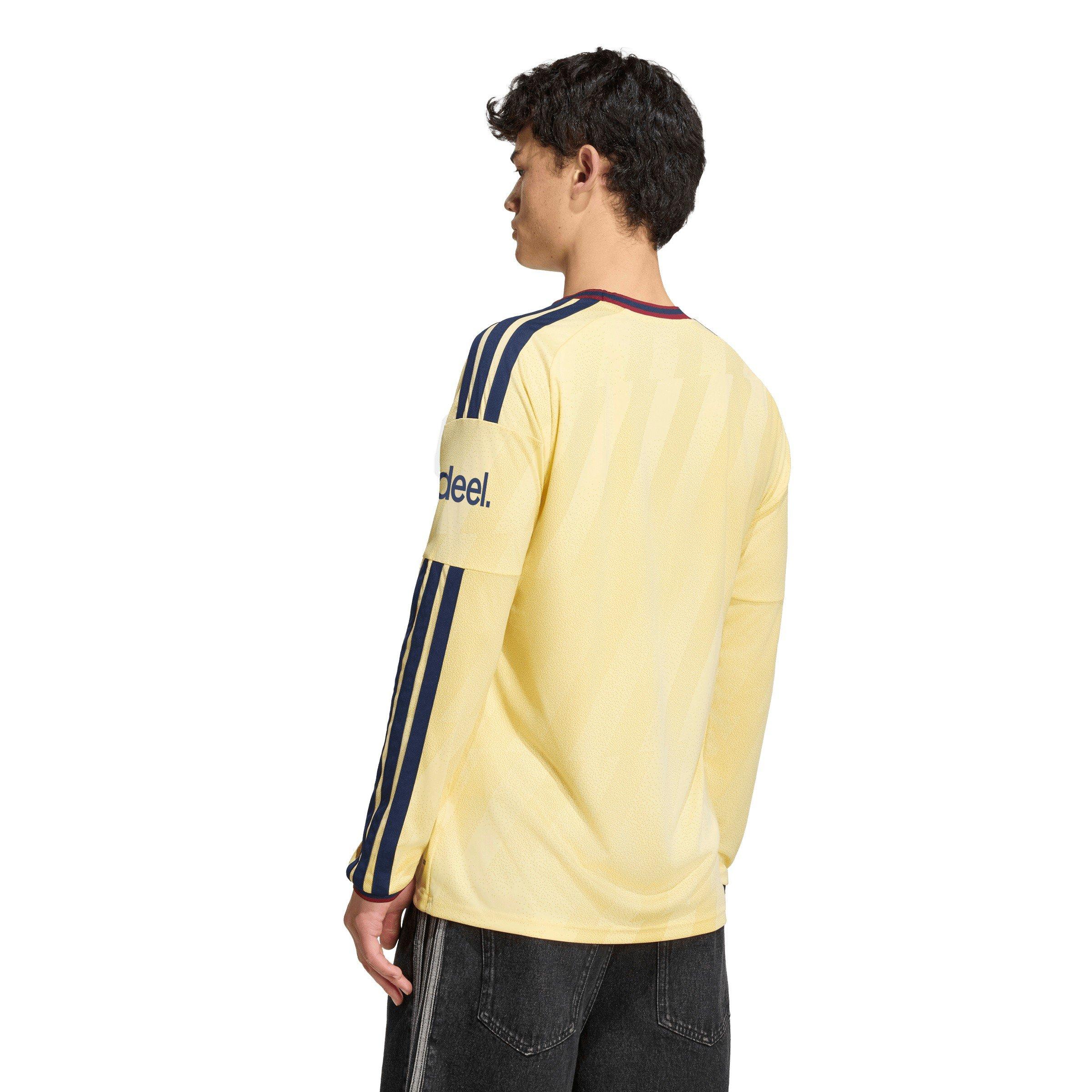 Geel/Zwart - adidas - Men's Arsenal Third 24/25 Long-Sleeve Slim-Fit Football Shirt - 4
