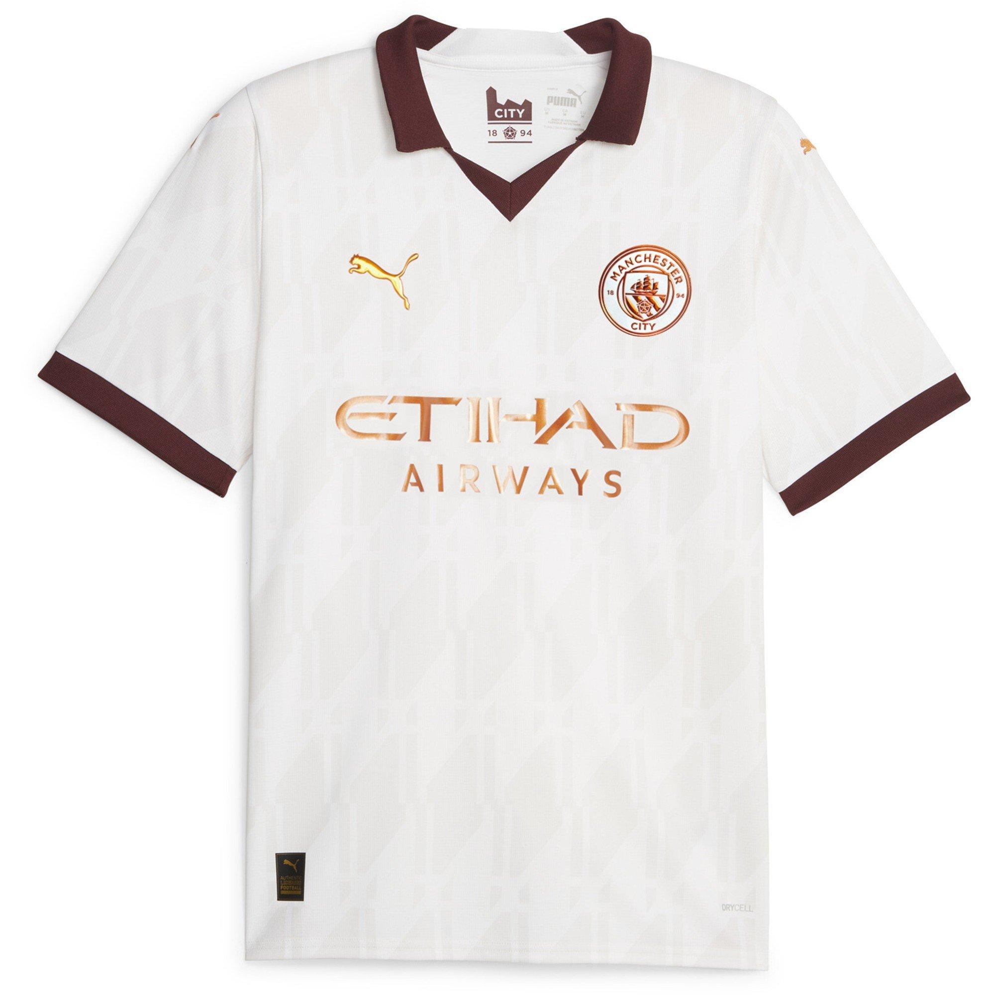 Puma Men's Mcfc Away Jersey Replica Football Shirt - White Puma White - L