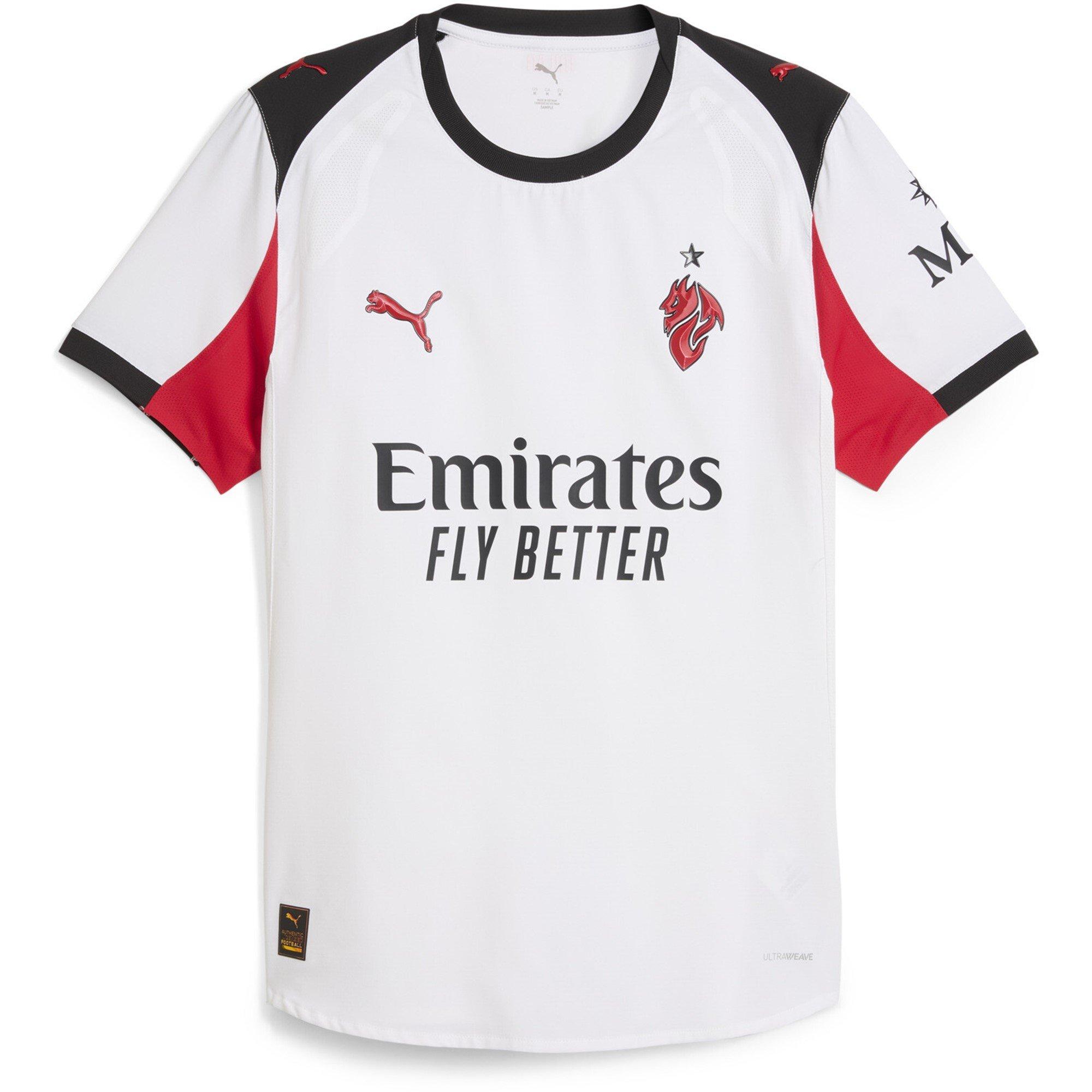 Puma Men's Ac Milan Authentic Away Shirt 2025 2026 Adults - White/Red - S