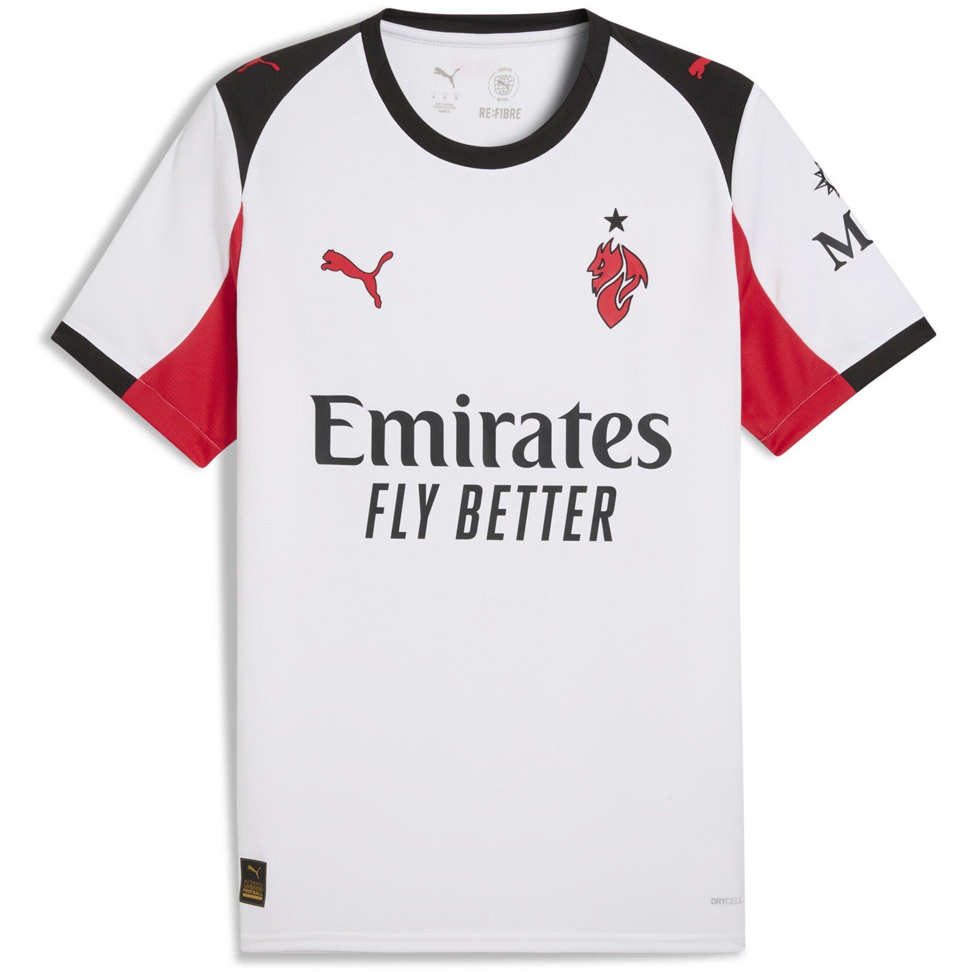 Puma Men's Ac Milan Away Shirt 2025 2026 Adults - White/Red - M