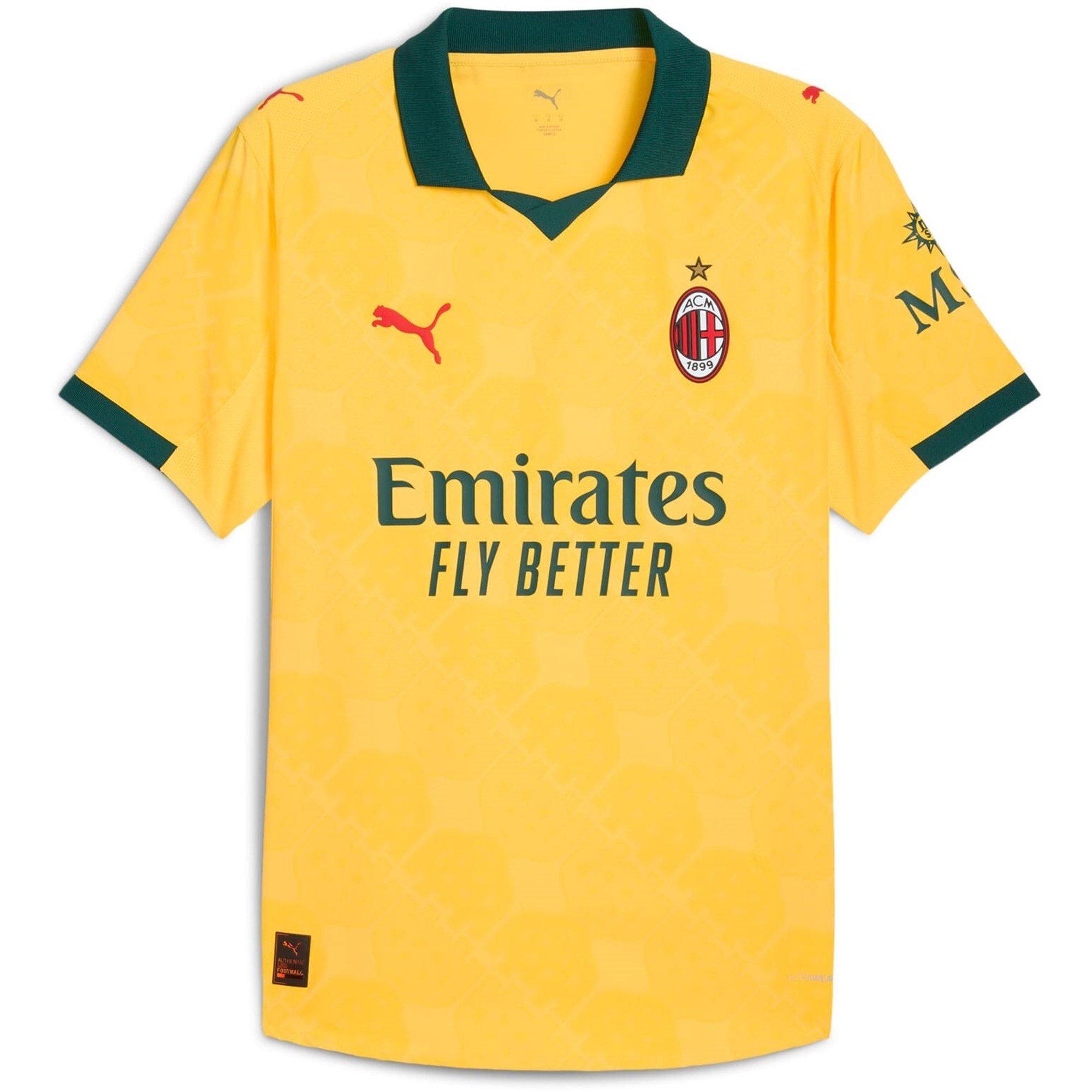 Puma Men's Ac Milan Authentic Third Shirt 2025 2026 Adults - Yellow/Green - M