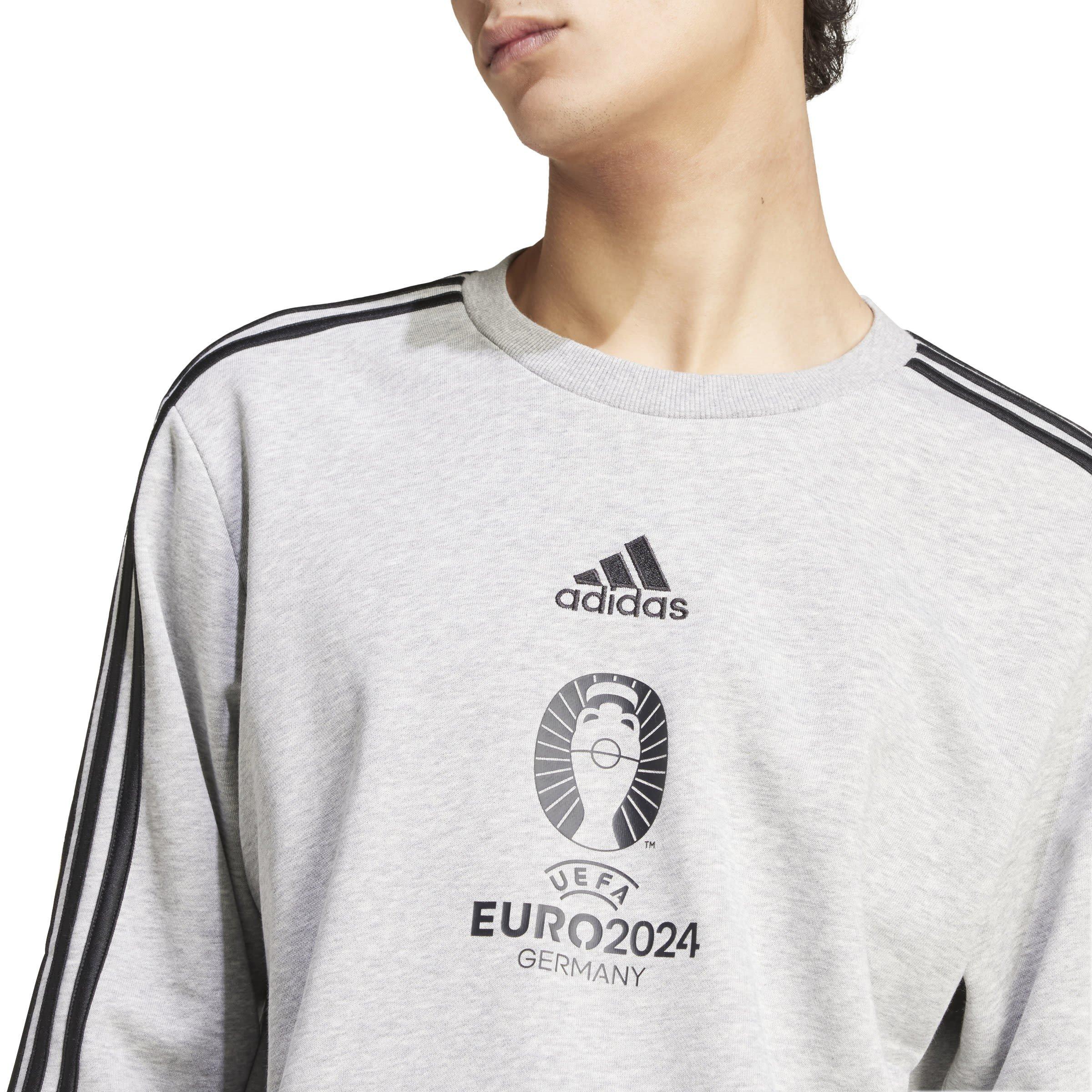 Gris Heather - adidas - UEFA EURO24™ Official Emblem Crew Sweatshirt - 5