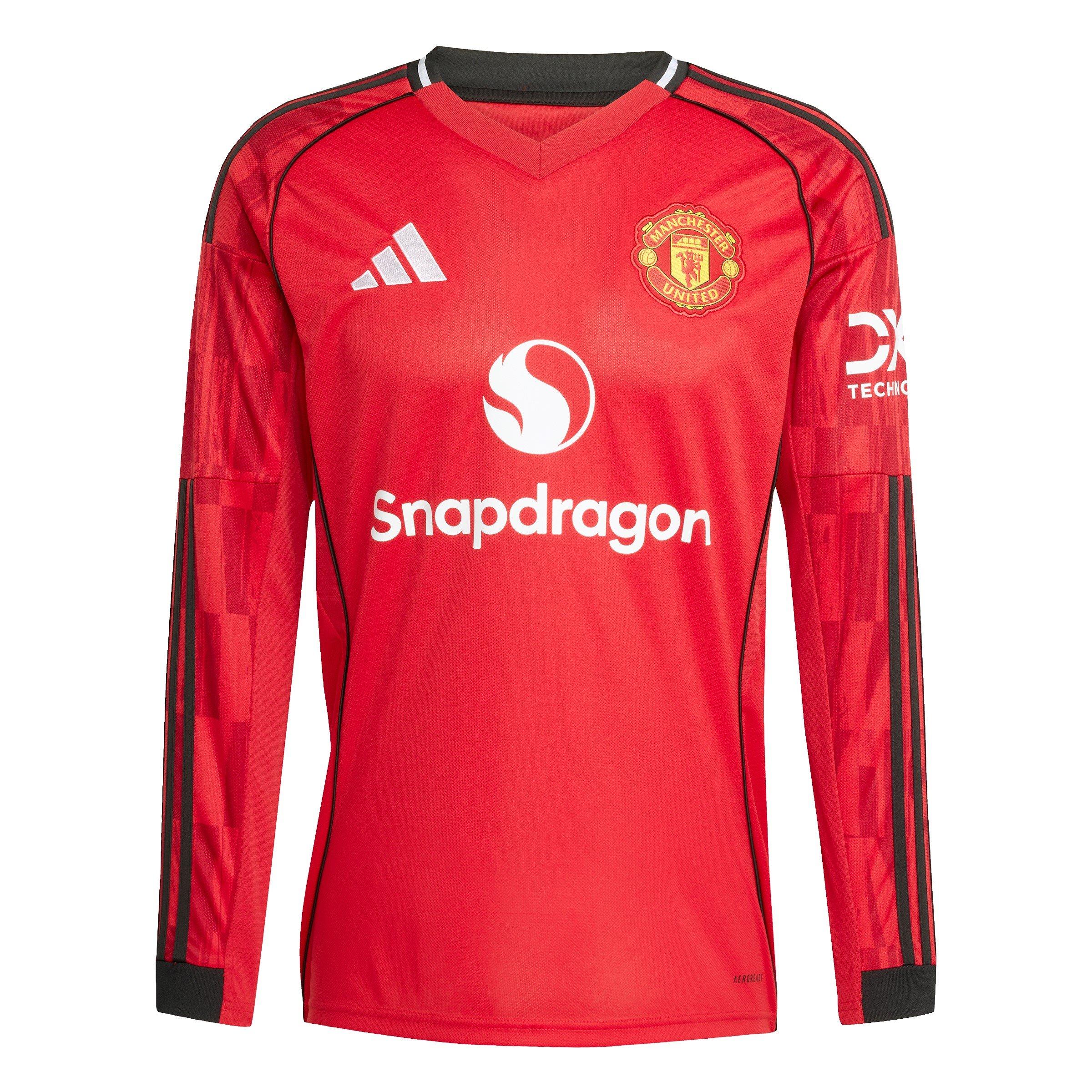 Rosso - adidas - Manchester United Long Sleeve Home Shirt 2025 2026 Adults - 1