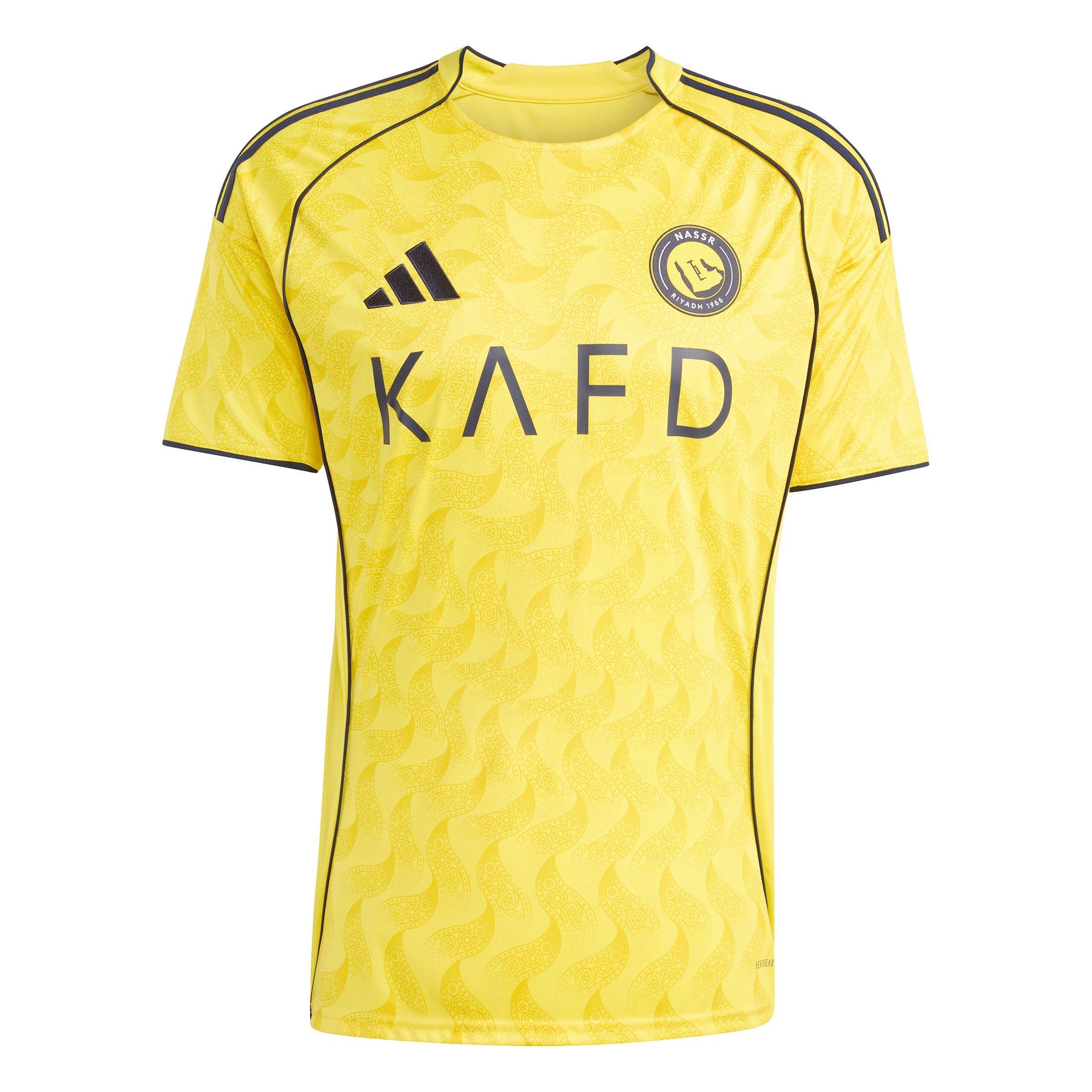 Adidas Men's Al Nassr Ronaldo Home Shirt 2025 2026 Adults - Yellow/Blue - 2XL