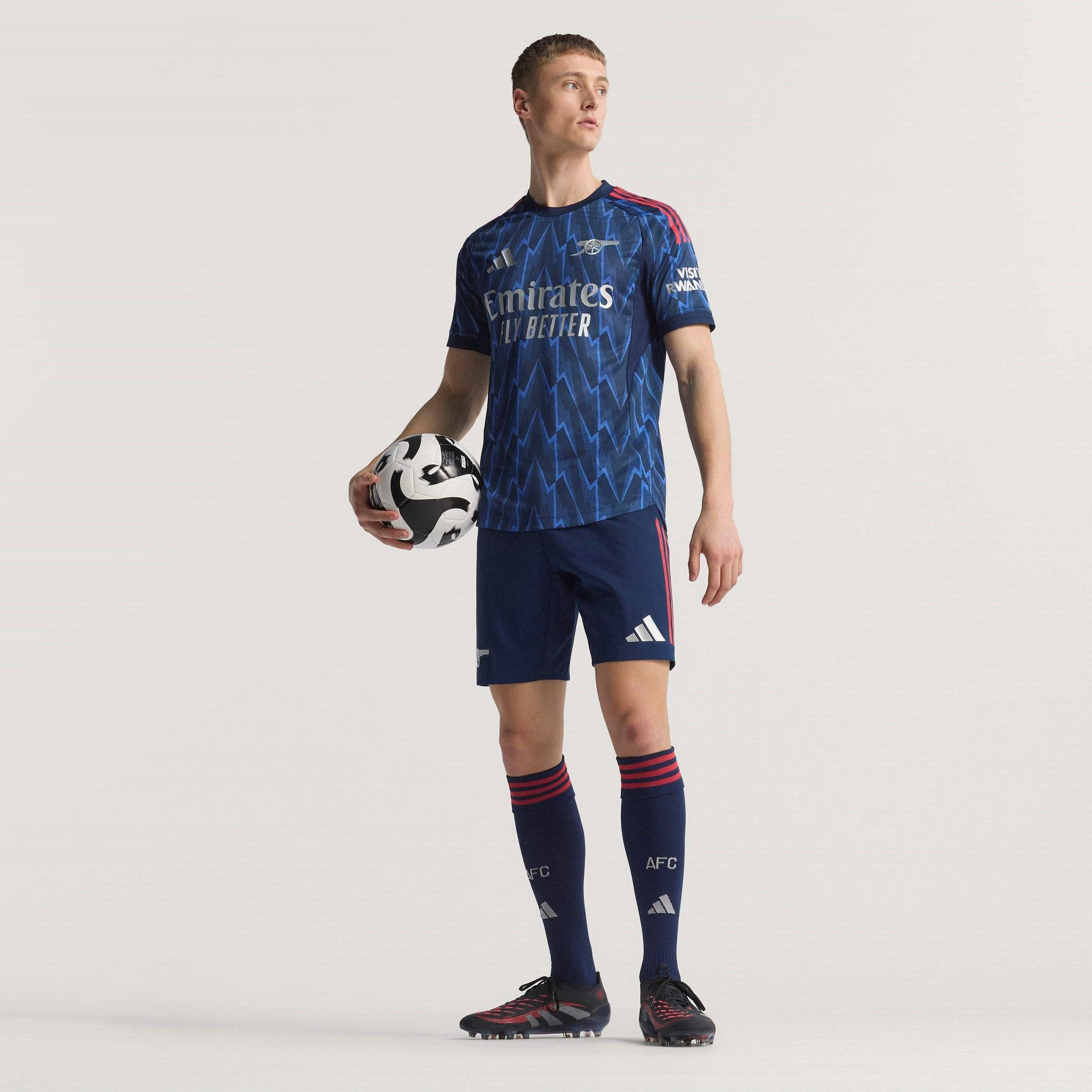 Blue/Grey - adidas - Arsenal Authentic Away Shirt 2025 2026 Adults - 14