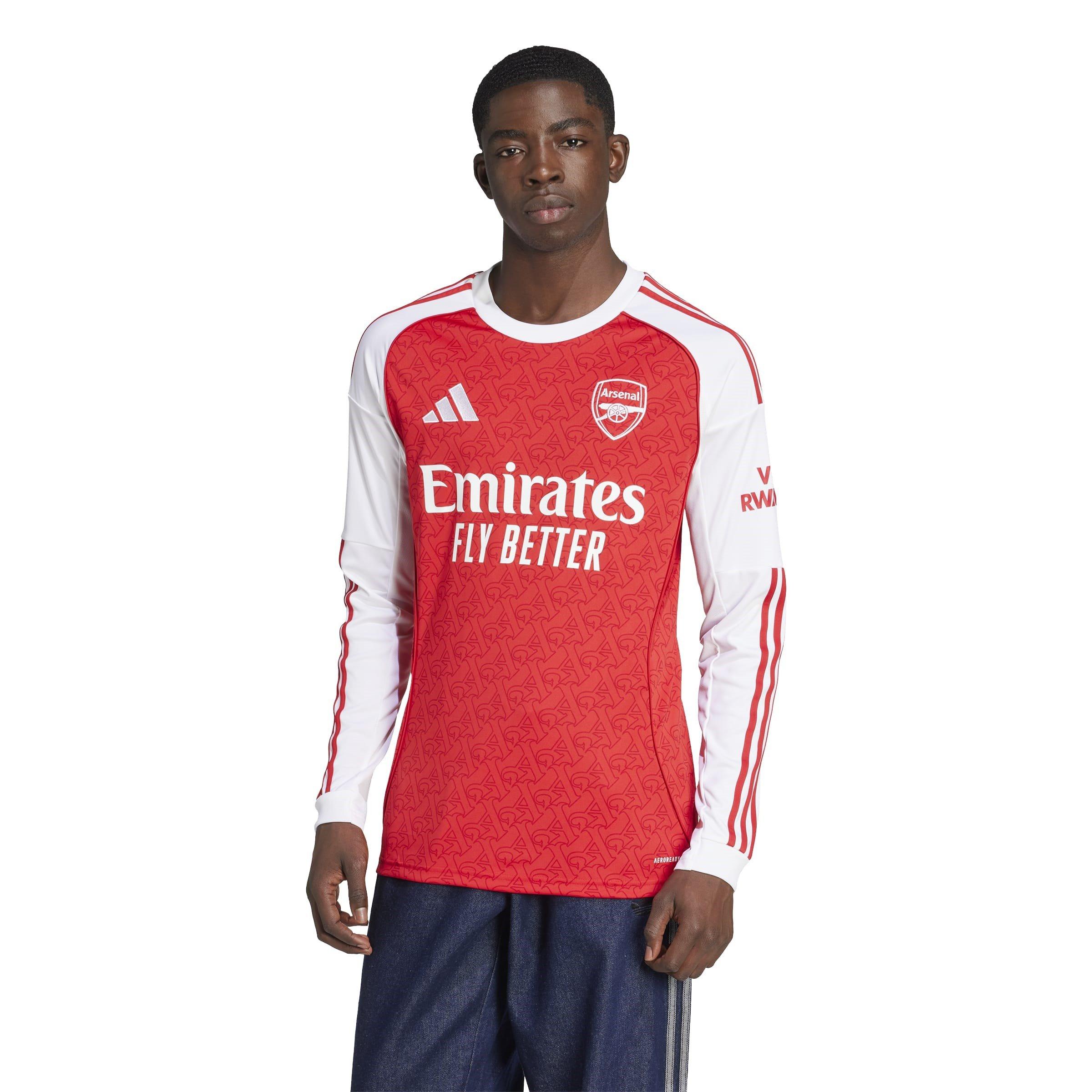 Red/White - adidas - Arsenal Long Sleeve Home Shirt 2025 2026 Mens - 3