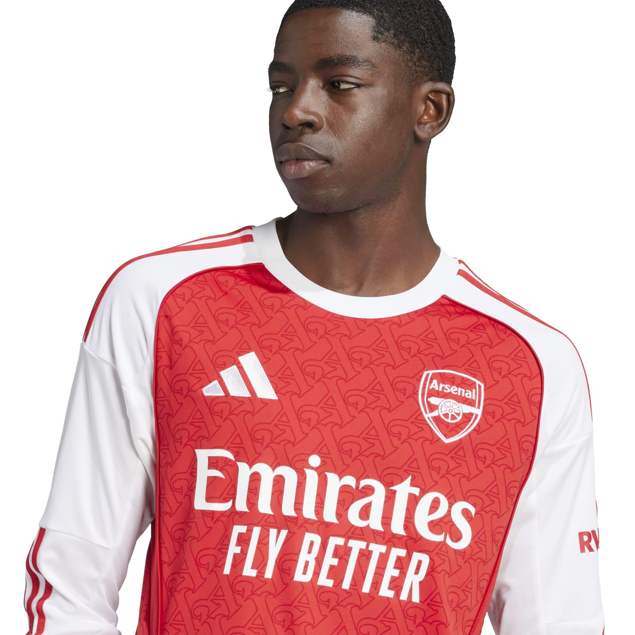 Red/White - adidas - Arsenal Long Sleeve Home Shirt 2025 2026 Mens - 5