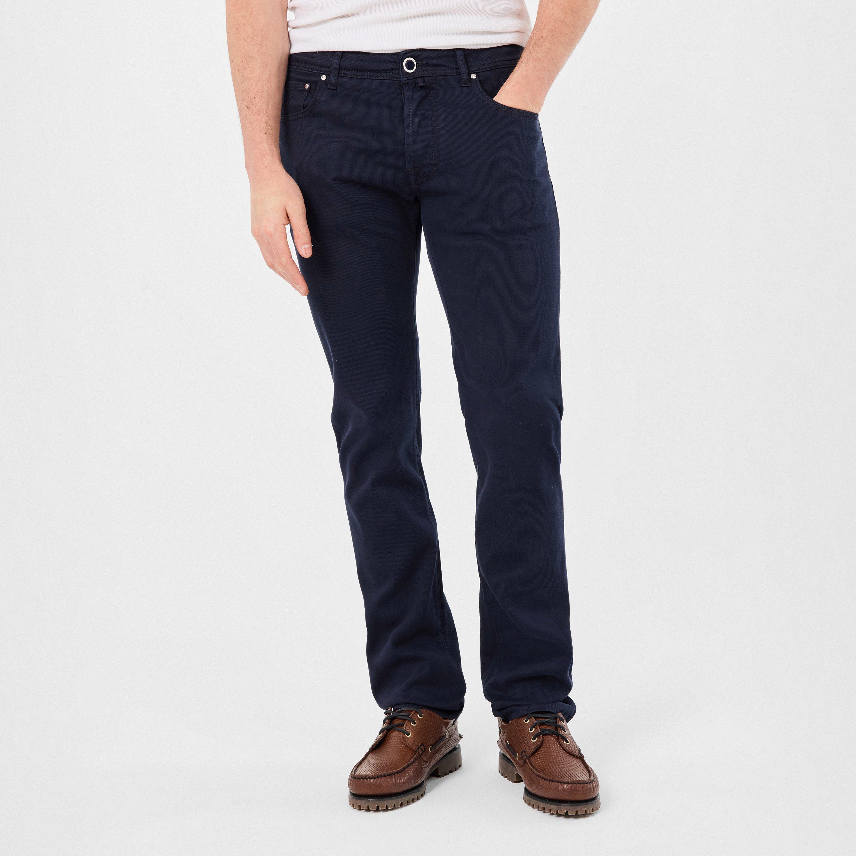 Navy - Jacob Cohen - Men's Bard Pocket Tapered Trousers - 3