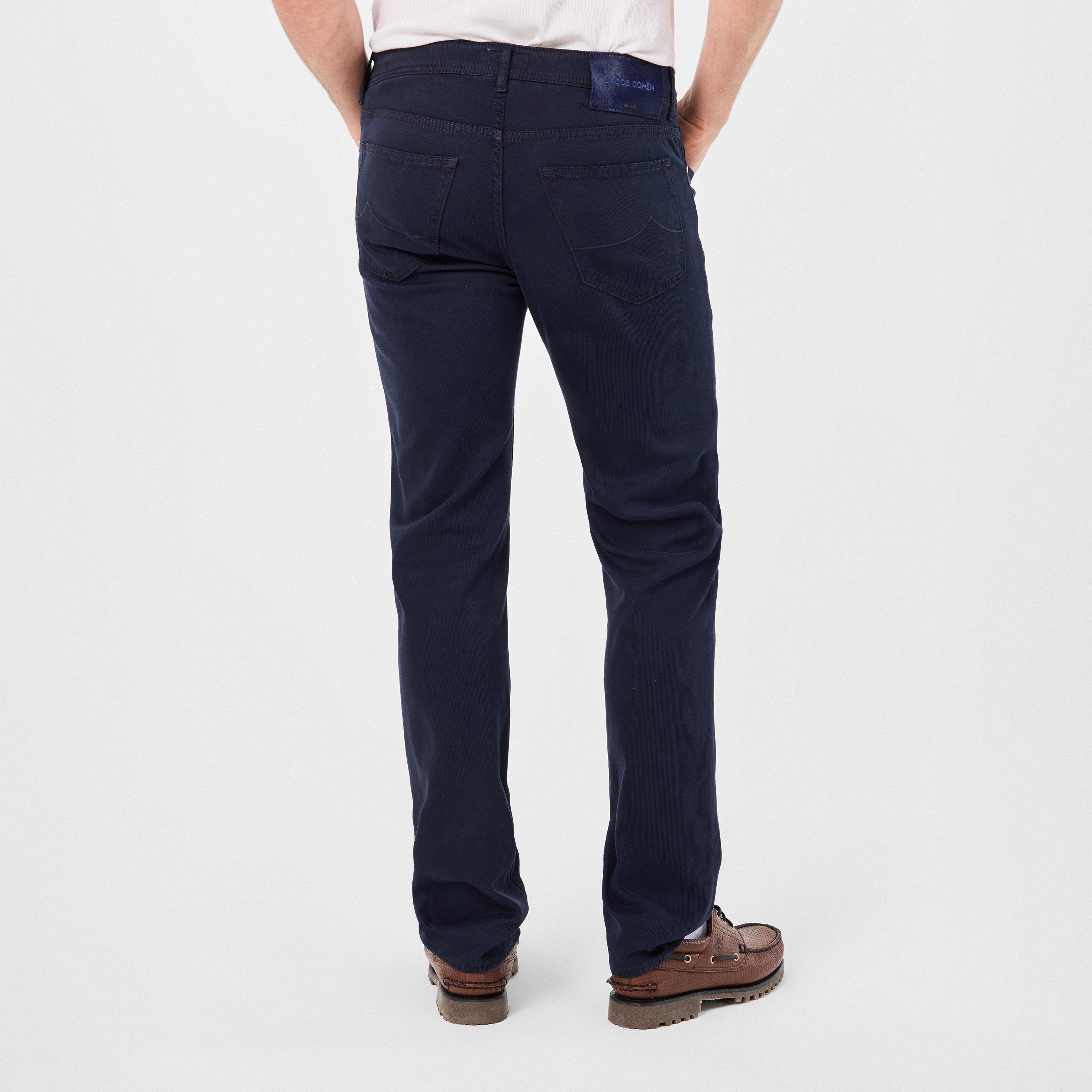 Navy - Jacob Cohen - Men's Bard Pocket Tapered Trousers - 4
