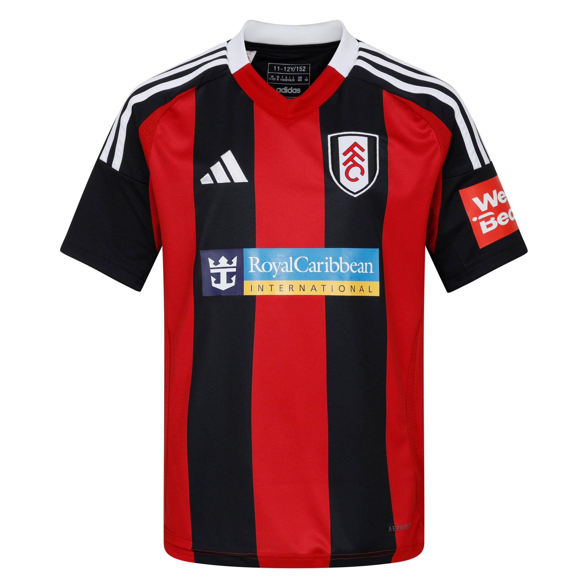 Red/Black - adidas - Fulham Away Shirt 2024 2025 Juniors - 1