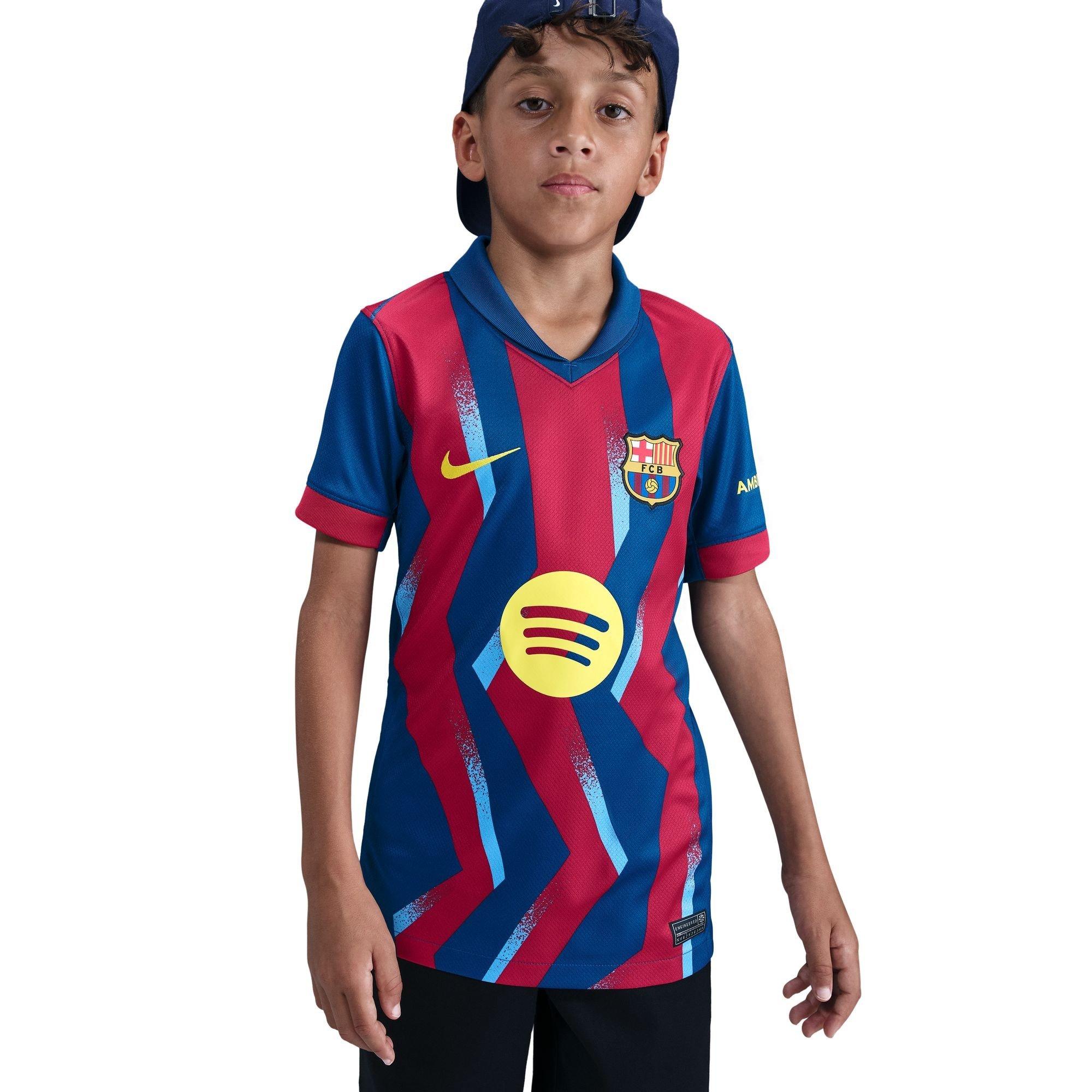 Blue/ Yellow - Nike - Barcelona Fourth Shirt 25/26 Juniors - 3