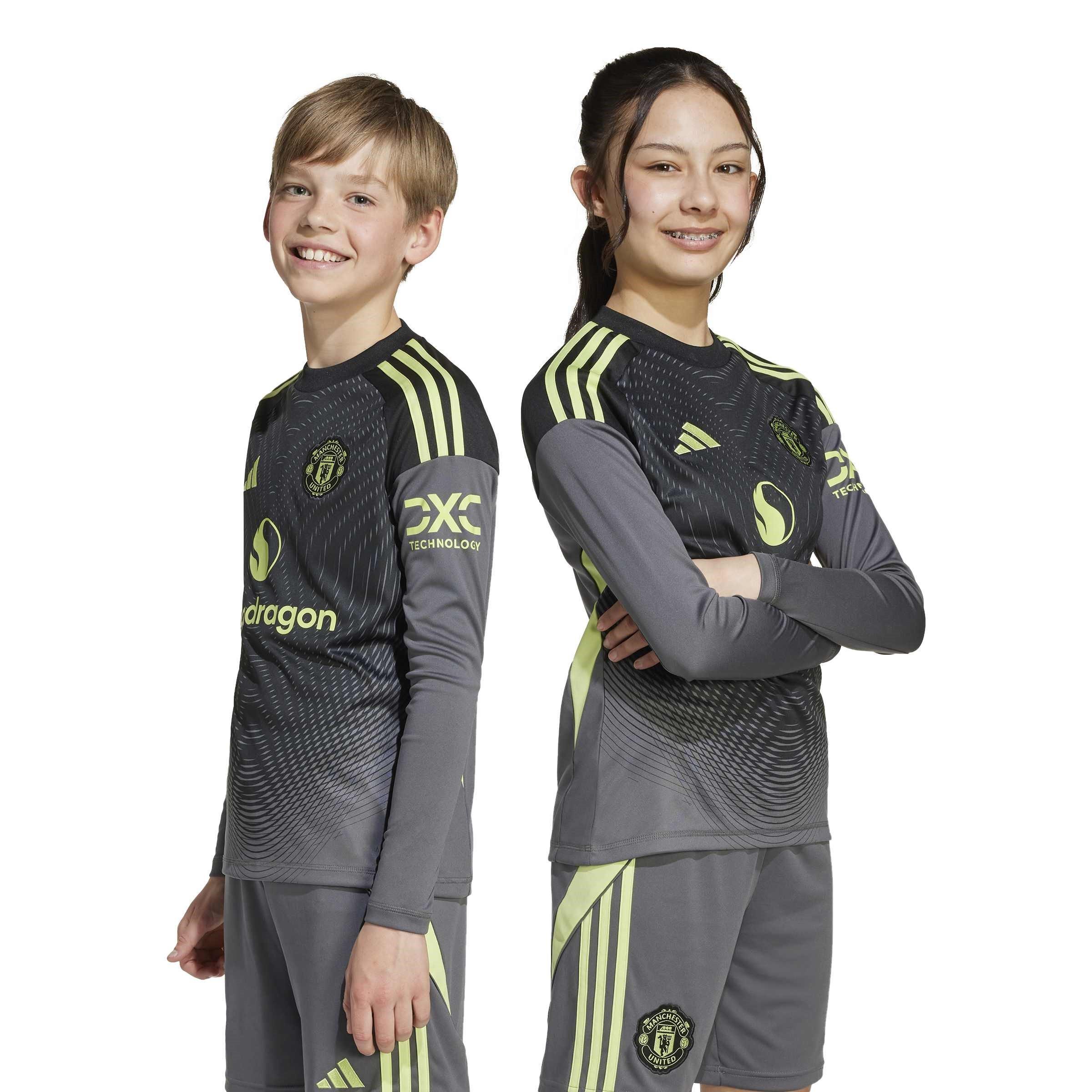 Gris - adidas - Manchester United Long Sleeve Goalkeeper Shirt 2025 2026 Juniors - 3