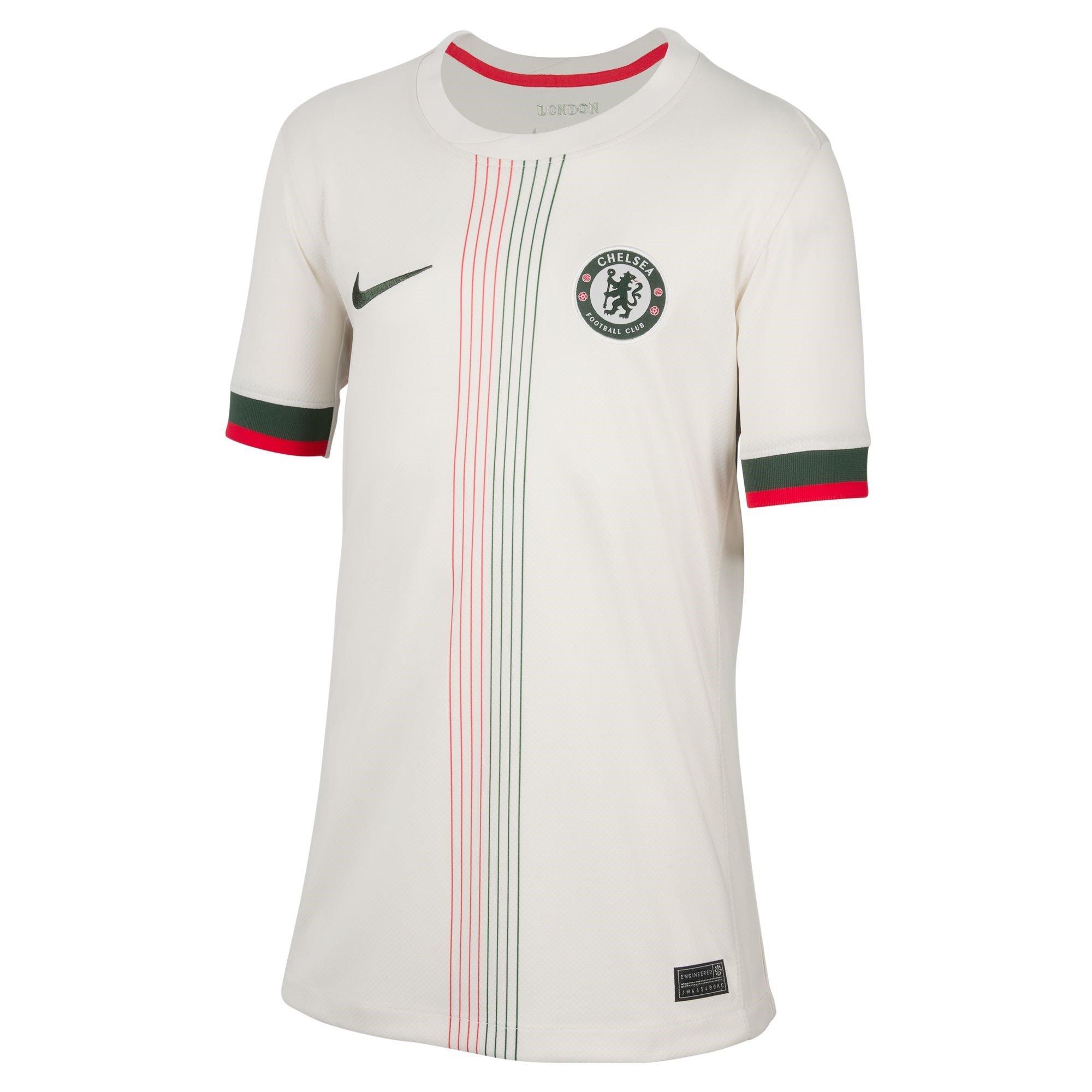 Nike Boys Chelsea Away Shirt 2025 2026 Juniors - White/Red - 9-10 (M)