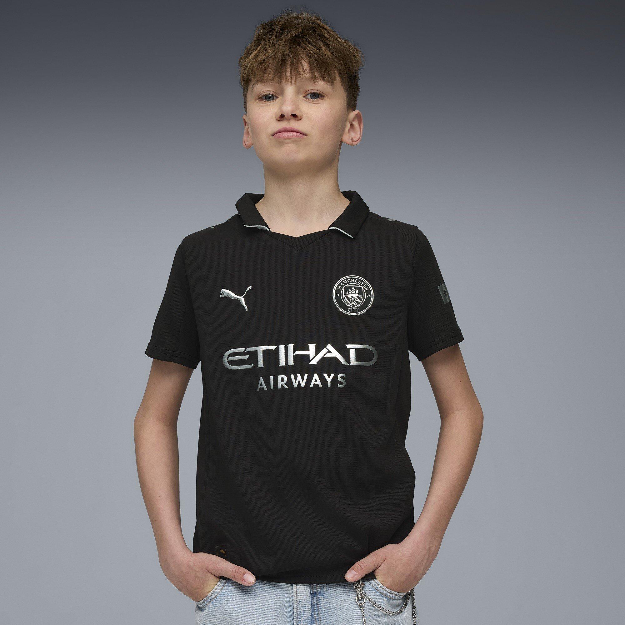 Black - Puma - Manchester City Away Kit 2025 2026 Juniors - 3