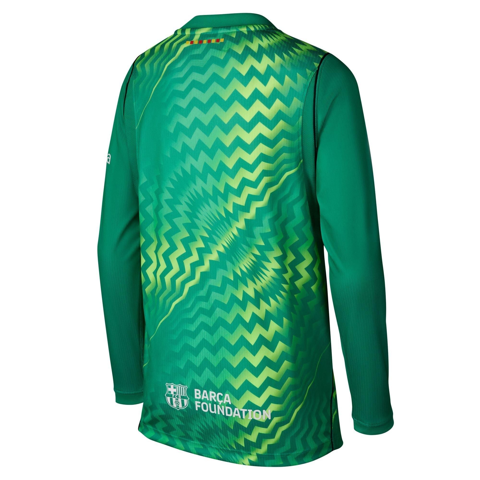 Grøn/Sort - Nike - FC Barcelona Home Goalkeeper Shirt 2026/27 Juniors - 2