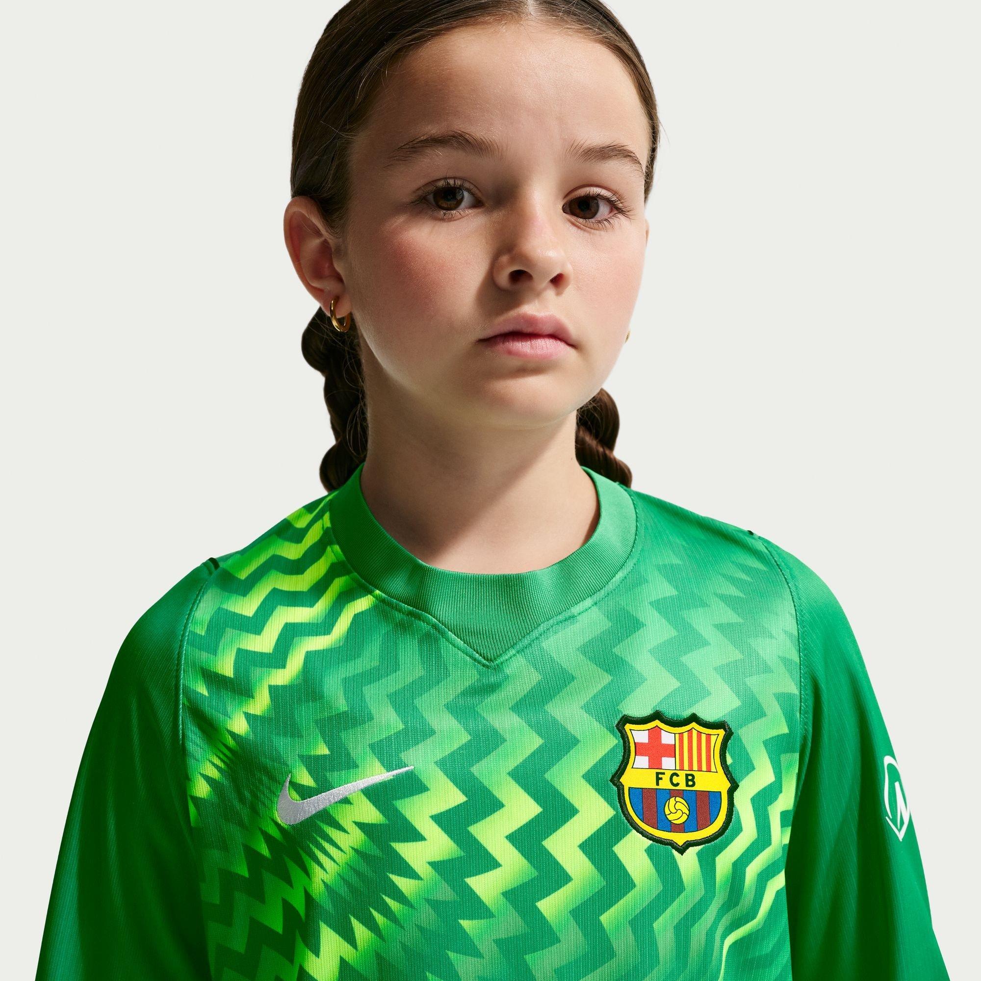 Grøn/Sort - Nike - FC Barcelona Home Goalkeeper Shirt 2026/27 Juniors - 4