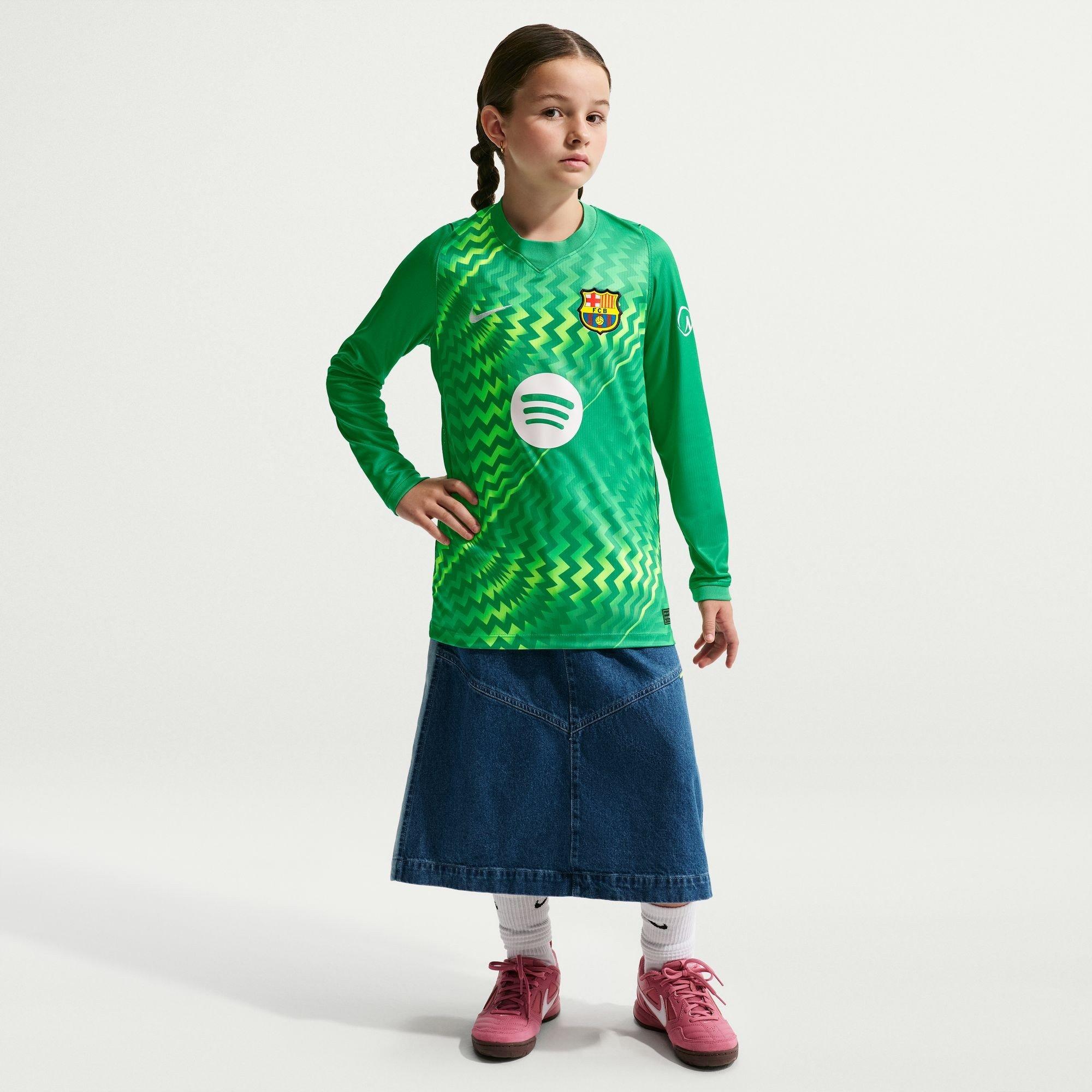 Grøn/Sort - Nike - FC Barcelona Home Goalkeeper Shirt 2026/27 Juniors - 7