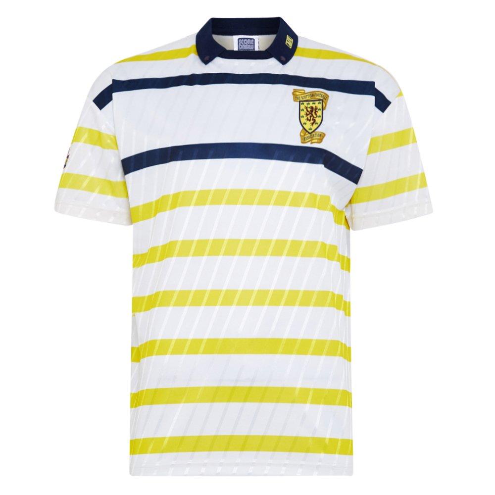 White - Score Draw - Men's Scotland '90 Away Retro Football Shirts - 1