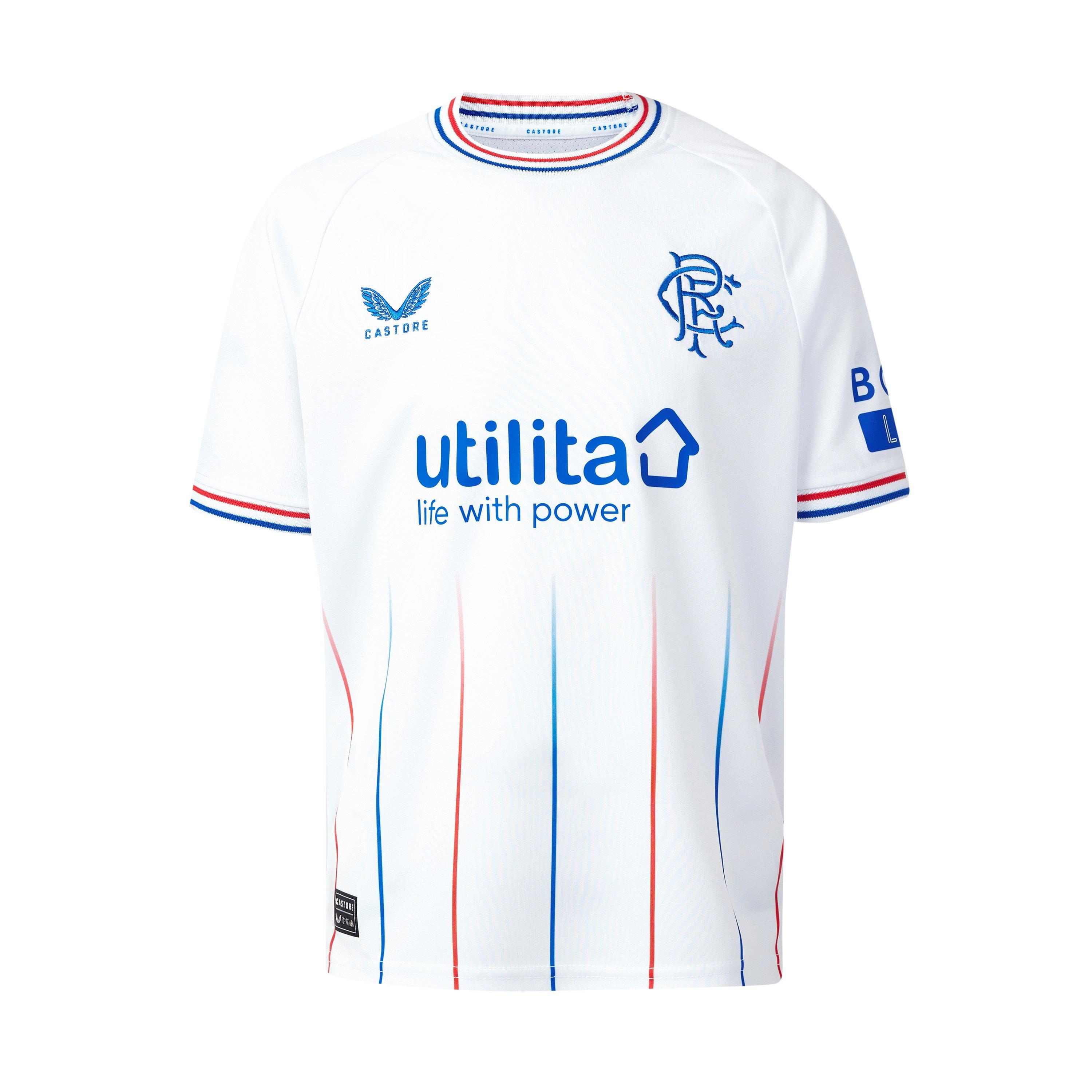 Castore Boys Rangers Away Shirt 2023 2024 Juniors - White - 10-11 Yrs
