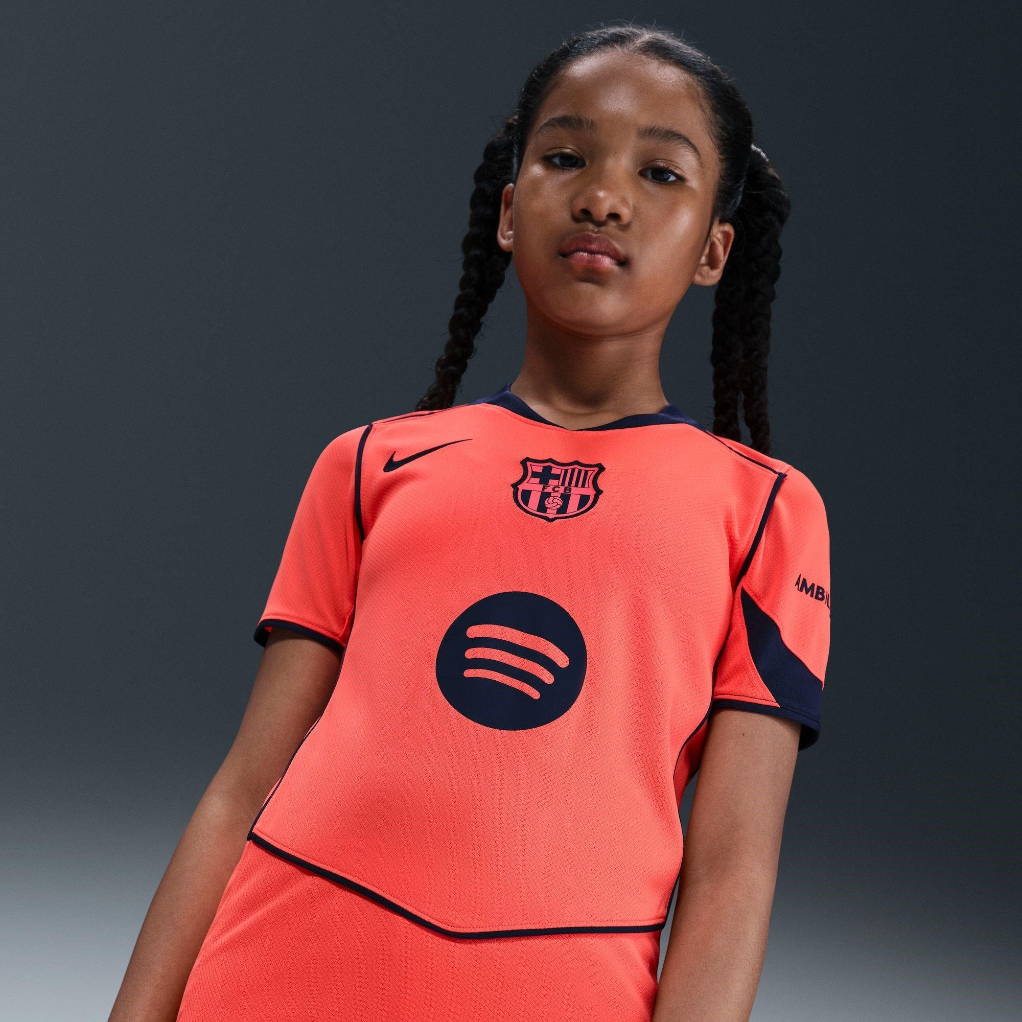 Orange/Blue - Nike - Barcelona Third Shirt 2025 2026 Juniors - 3