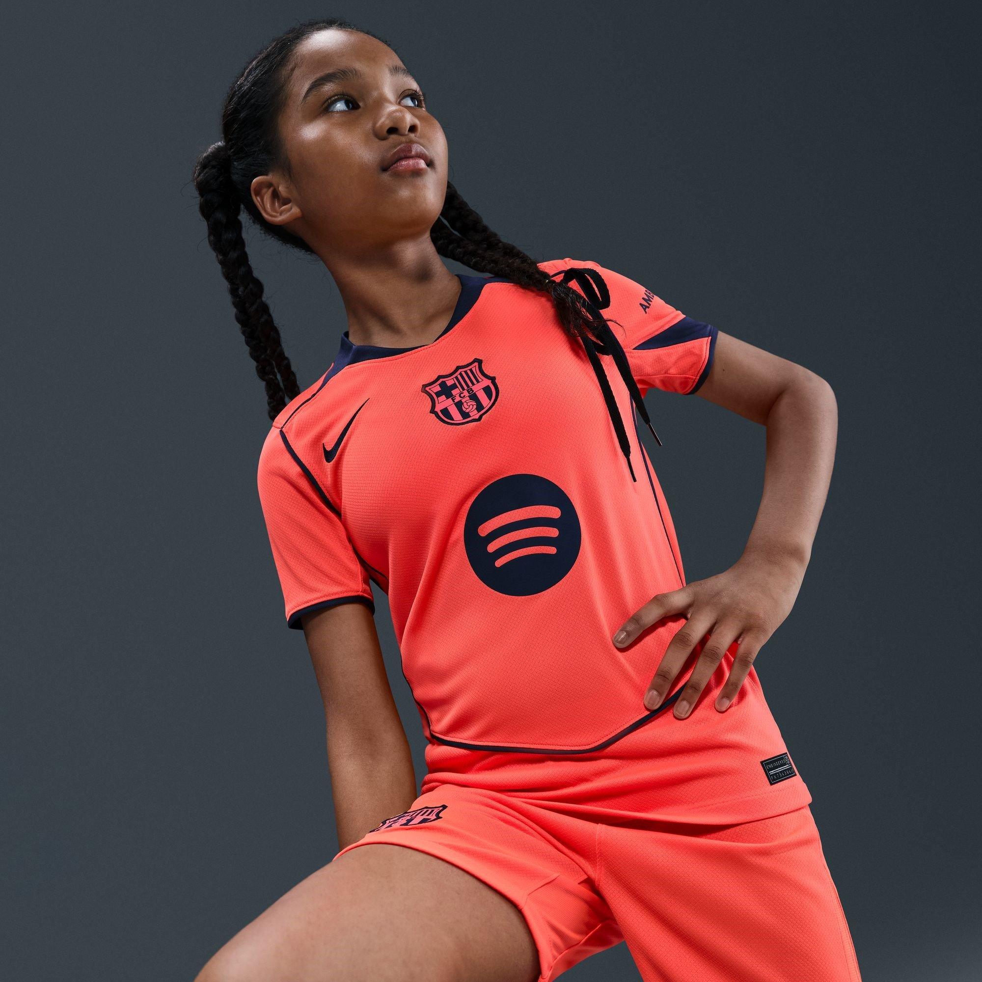 Orange/Blue - Nike - Barcelona Third Shirt 2025 2026 Juniors - 6